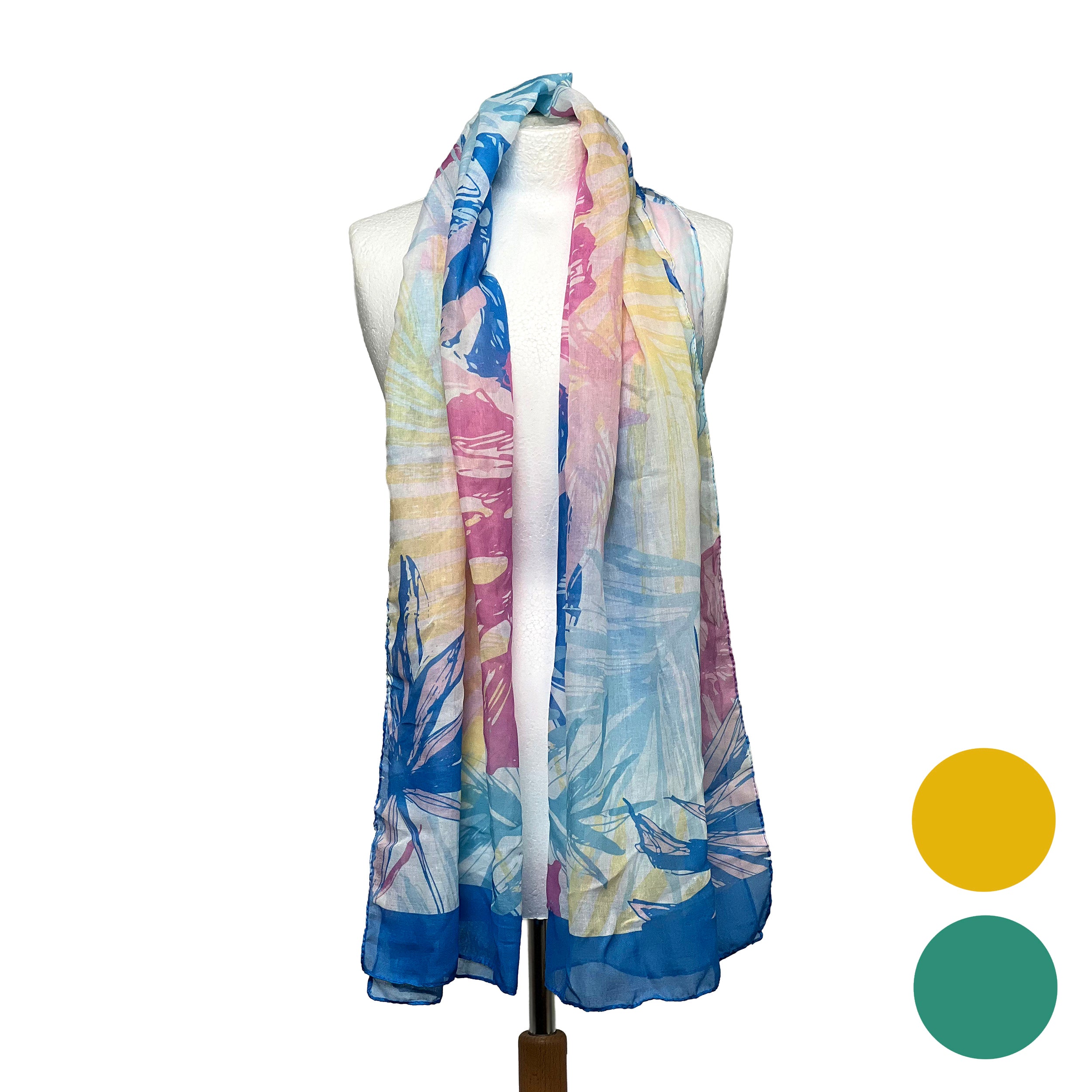 Weavermill Boxed Vintage Scarf " Palm Leaves " - Various Colours