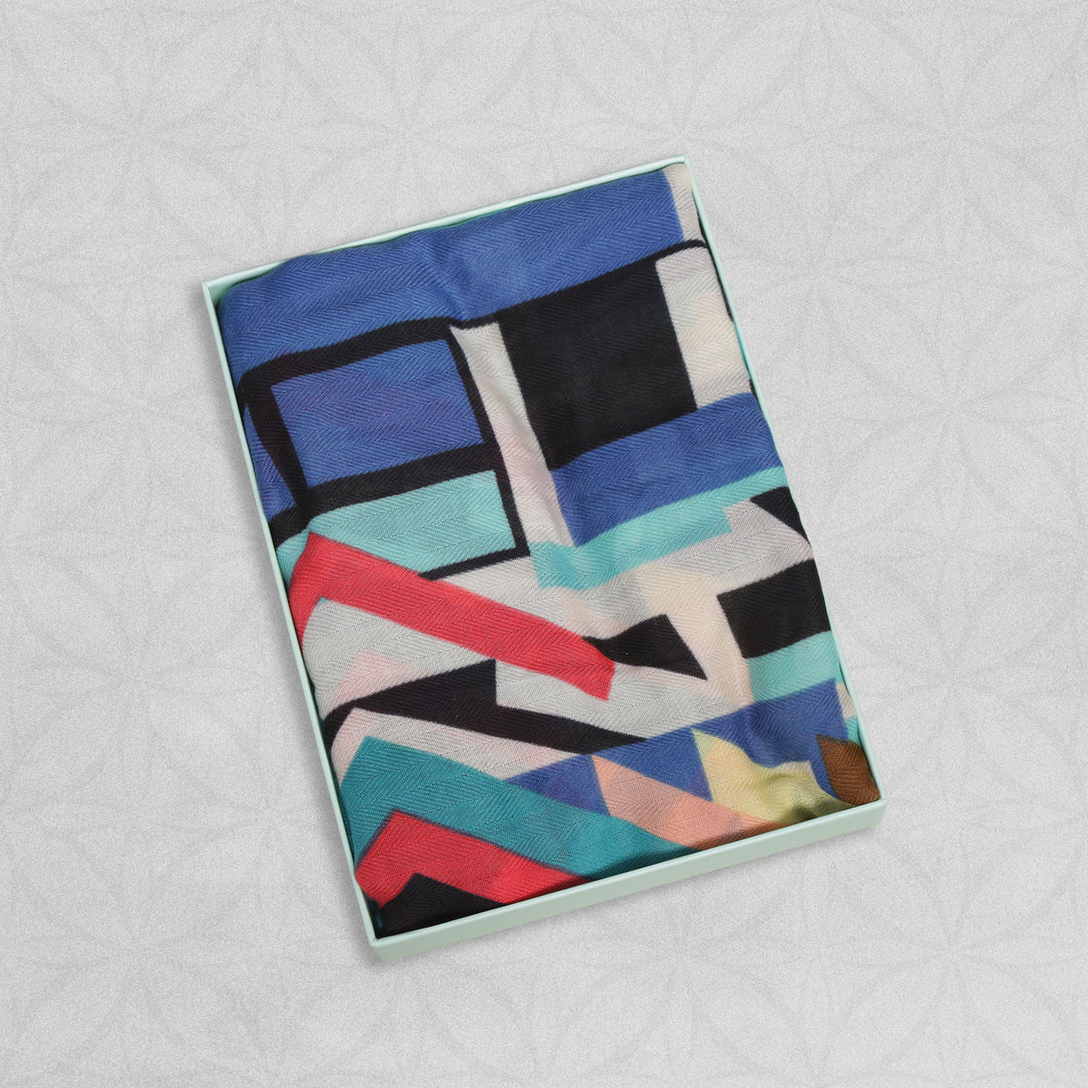 Weavermill Boxed Vintage Scarf " Geo Block " various colours