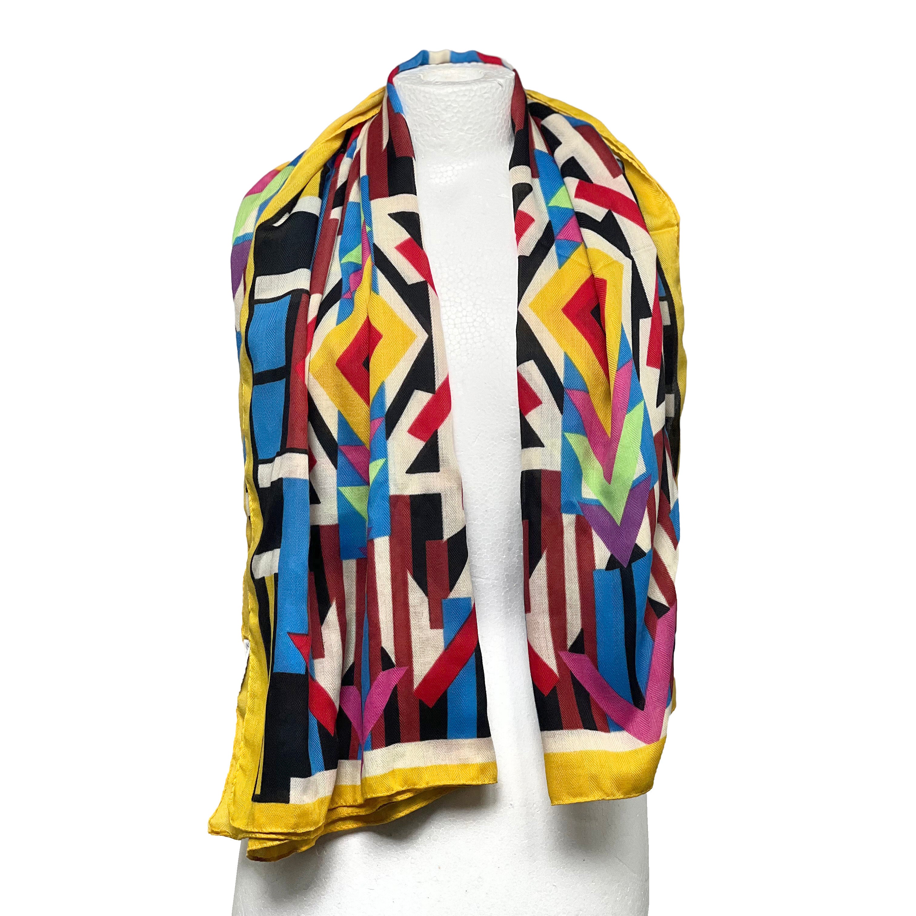 Weavermill Boxed Vintage Scarf " Geo Block " various colours