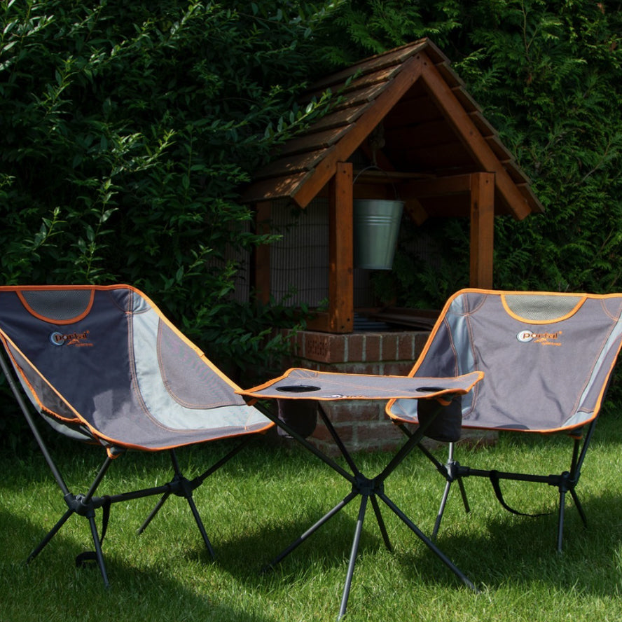 Portal Outdoor - Lightweight Folding Camping Chair - "Aaron" Grey/Orange