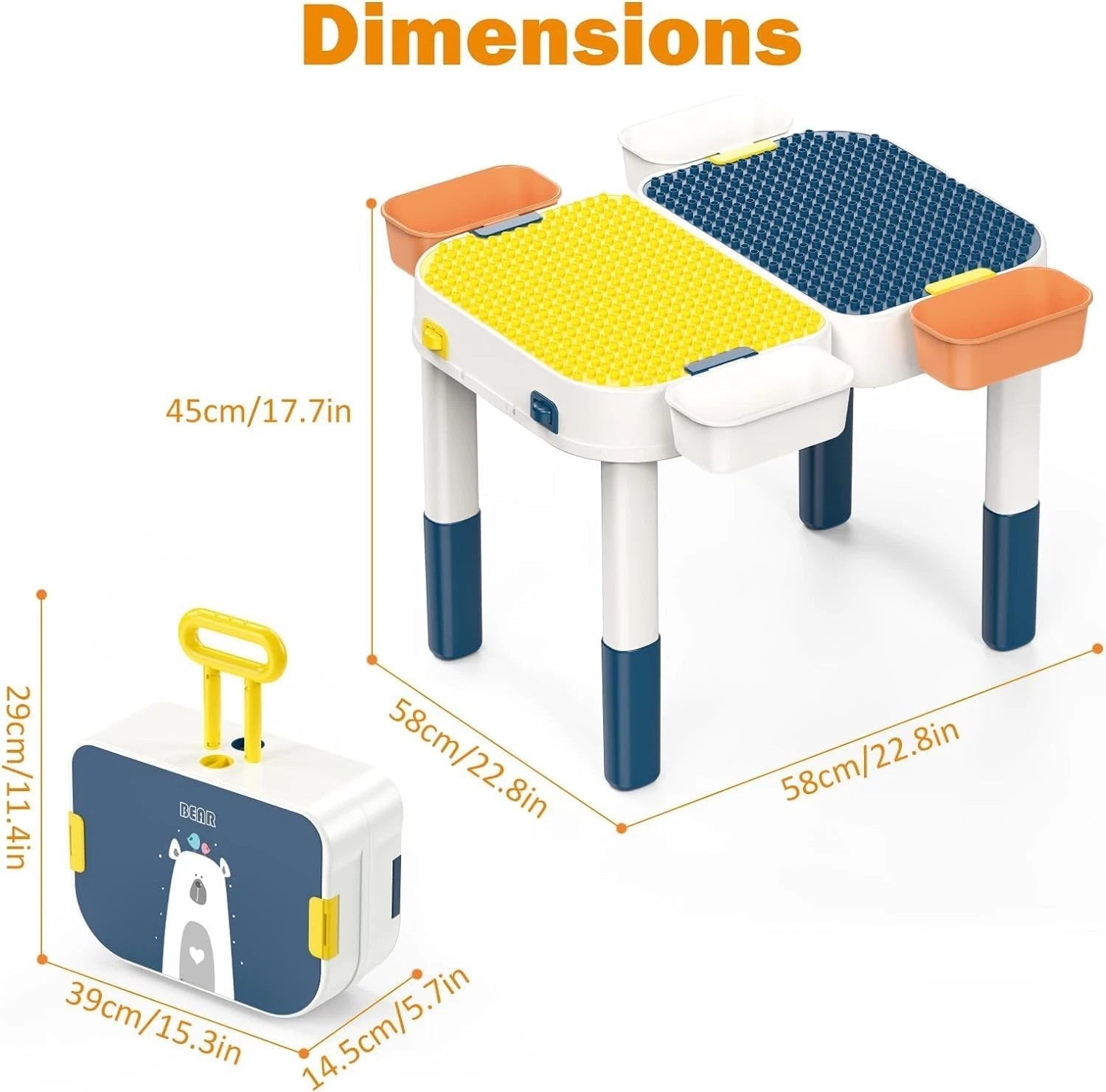 Building Block Study Table Children's Suitcase