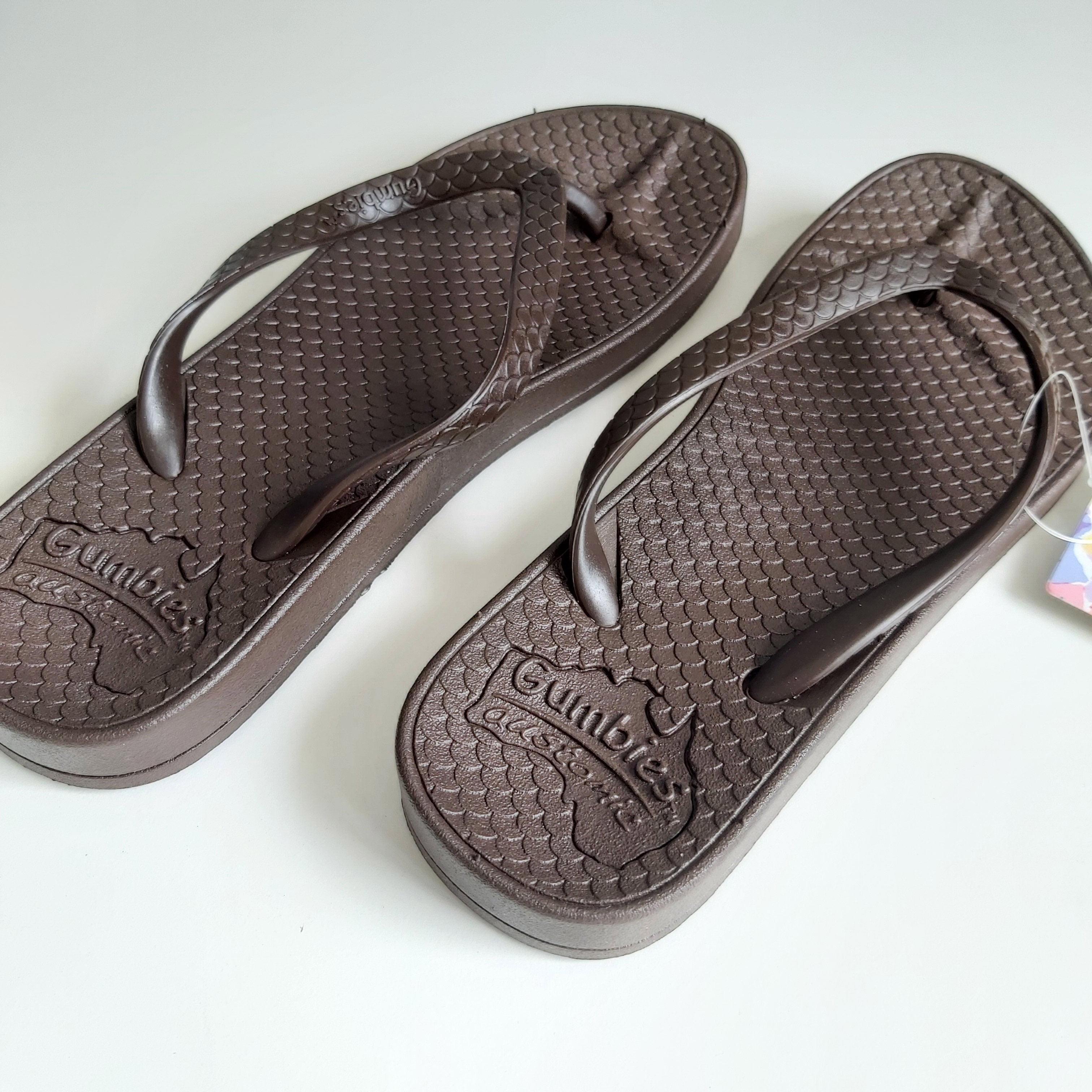 Gumbies Flip Flops -Brown UK Size 2/3