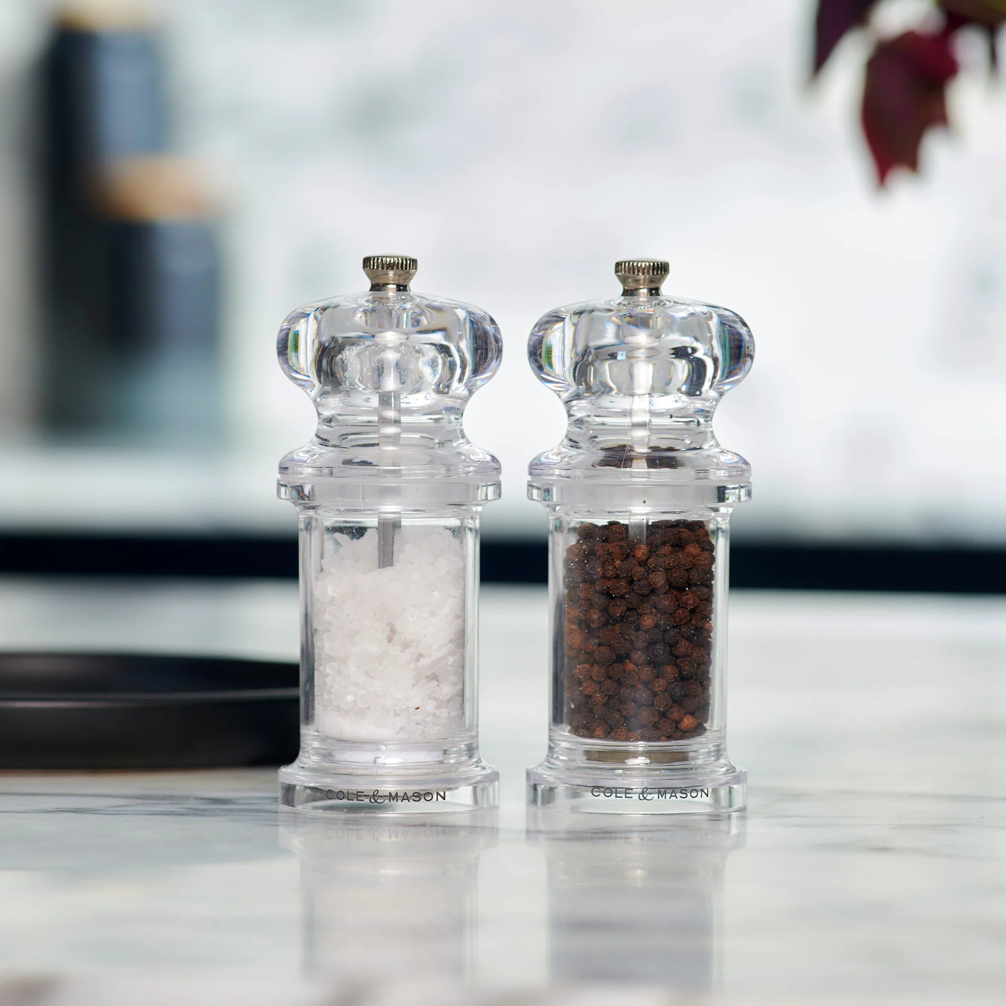 Cole & Mason Acrylic Pepper & Salt Mills 140mm tall (sold separately)