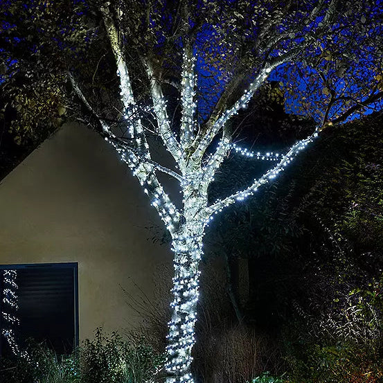 1500 Indoor / Outdoor Multifunction Low Voltage LED String CLUSTER Lights - Cool White - mains powered