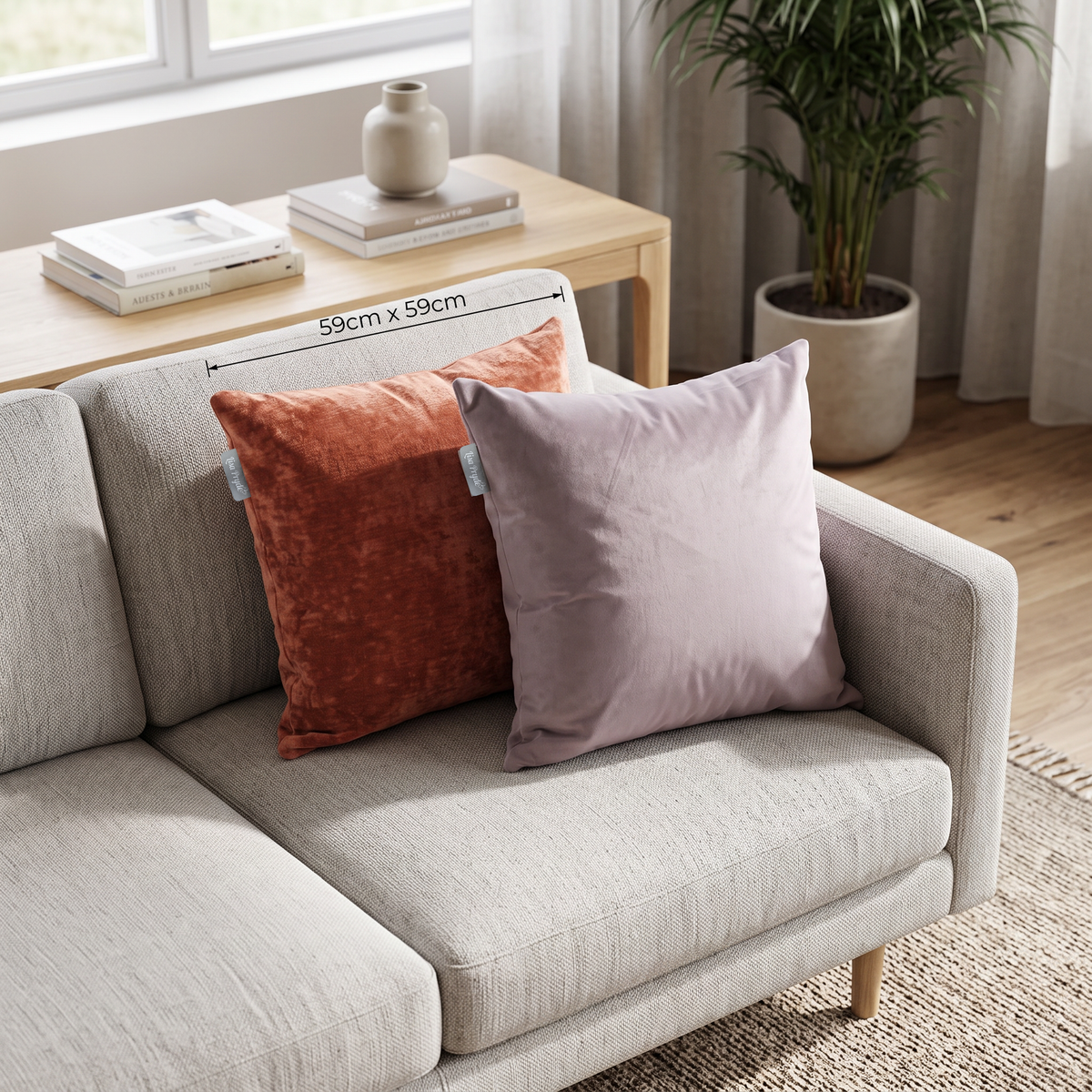 Lisa Pryde Leather Effect Cushion with duck feather insert - Brown