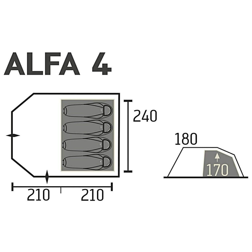 Portal Outdoor Alfa 4 Person Inflatable Air Tent with Pump and Carry Case