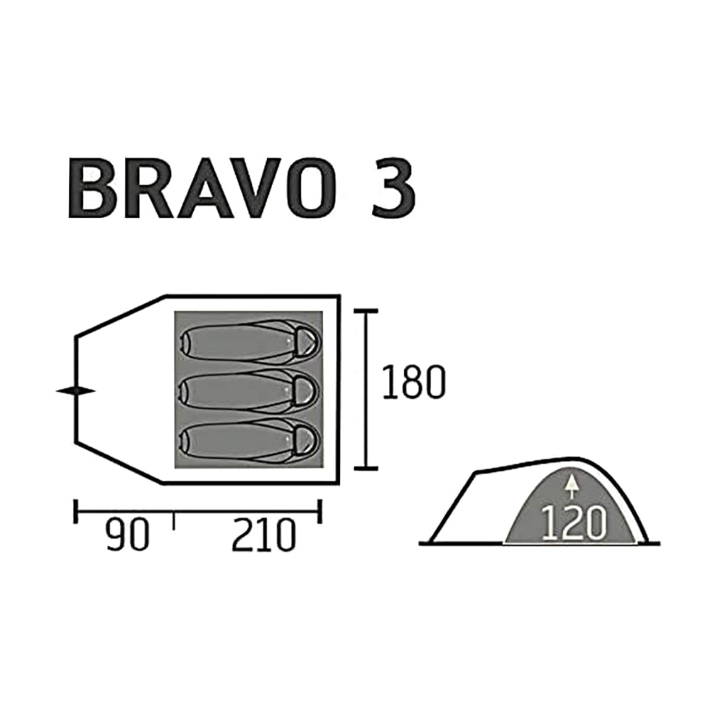 Portal Outdoor - Bravo 3 Person Blue Tent EX DISPLAY