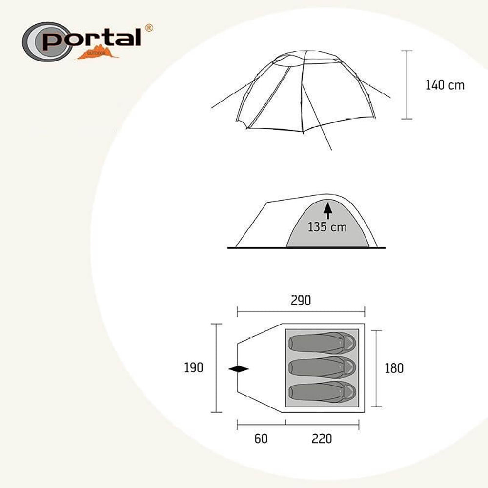 Portal Outdoor - Sigma Speedup 3 Person Green Tent - 59% OFF