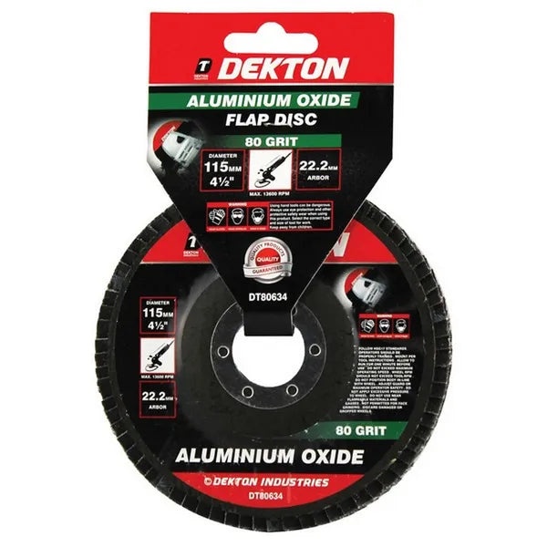 Dekton Aluminium Flap Disk 115mm - 80 Grit