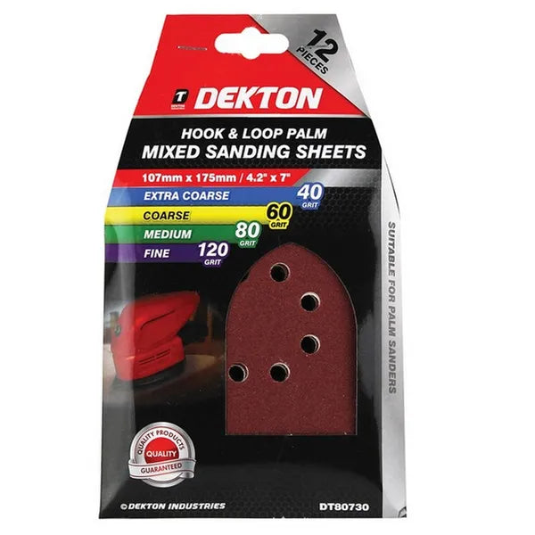 Dekton Hook & Loop Palm Mixed Sanding Sheets