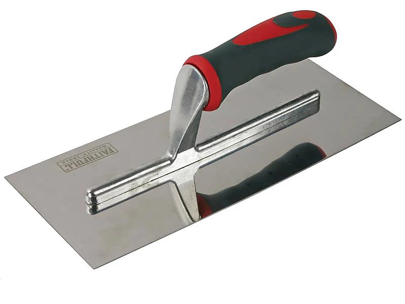 Faithfull Plasterer's Finishing Trowel Stainless Steel Soft Grip Handle 11 x 4.3/4"