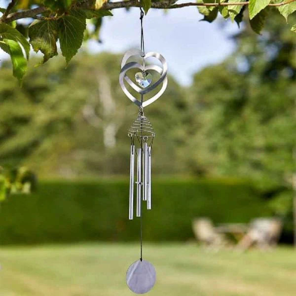 Crystal Heart Wind Chime