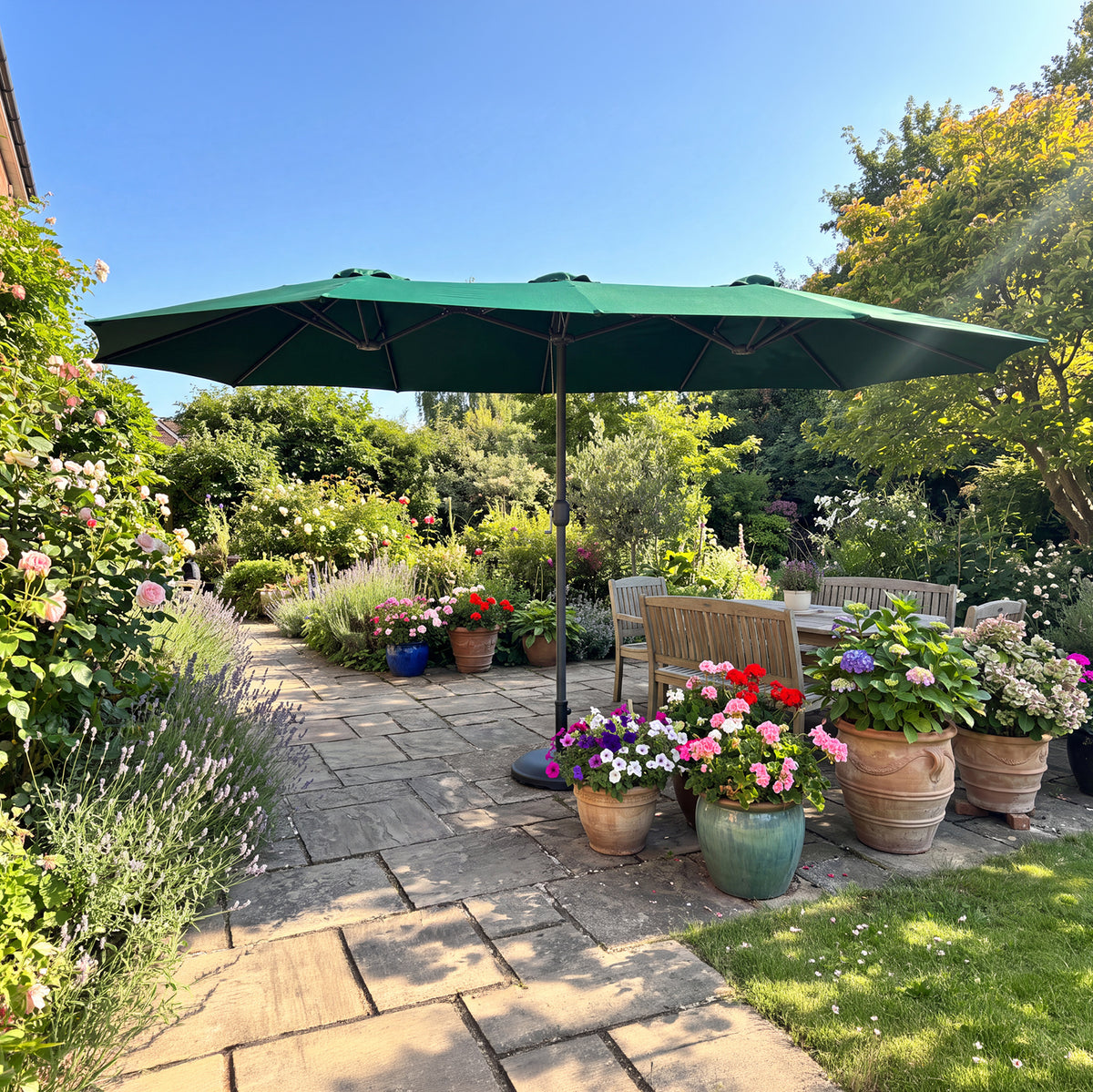 Varenna Double Parasol with Crank - 4.6m x 2.7m