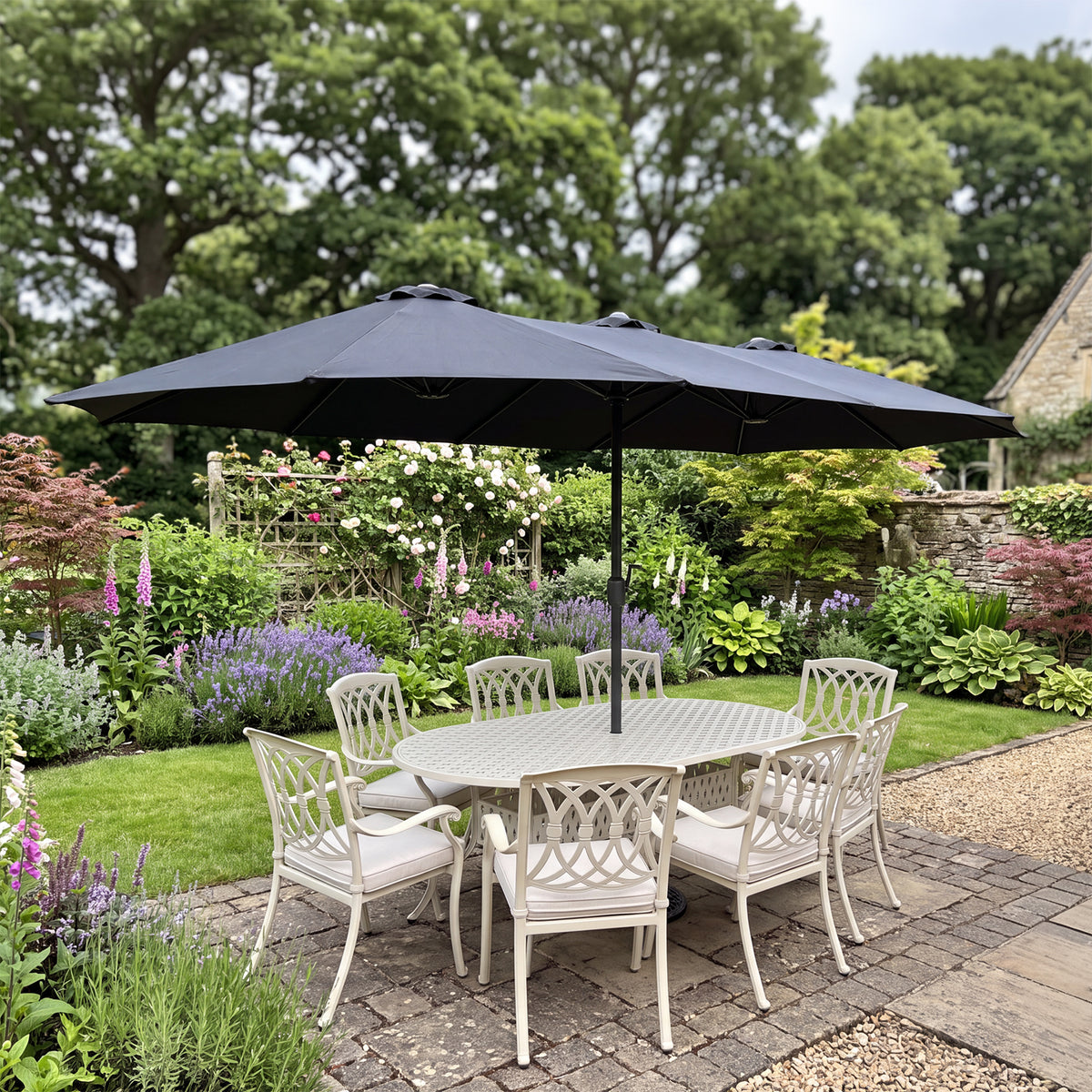 Varenna Double Parasol with Crank - 4.6m x 2.7m