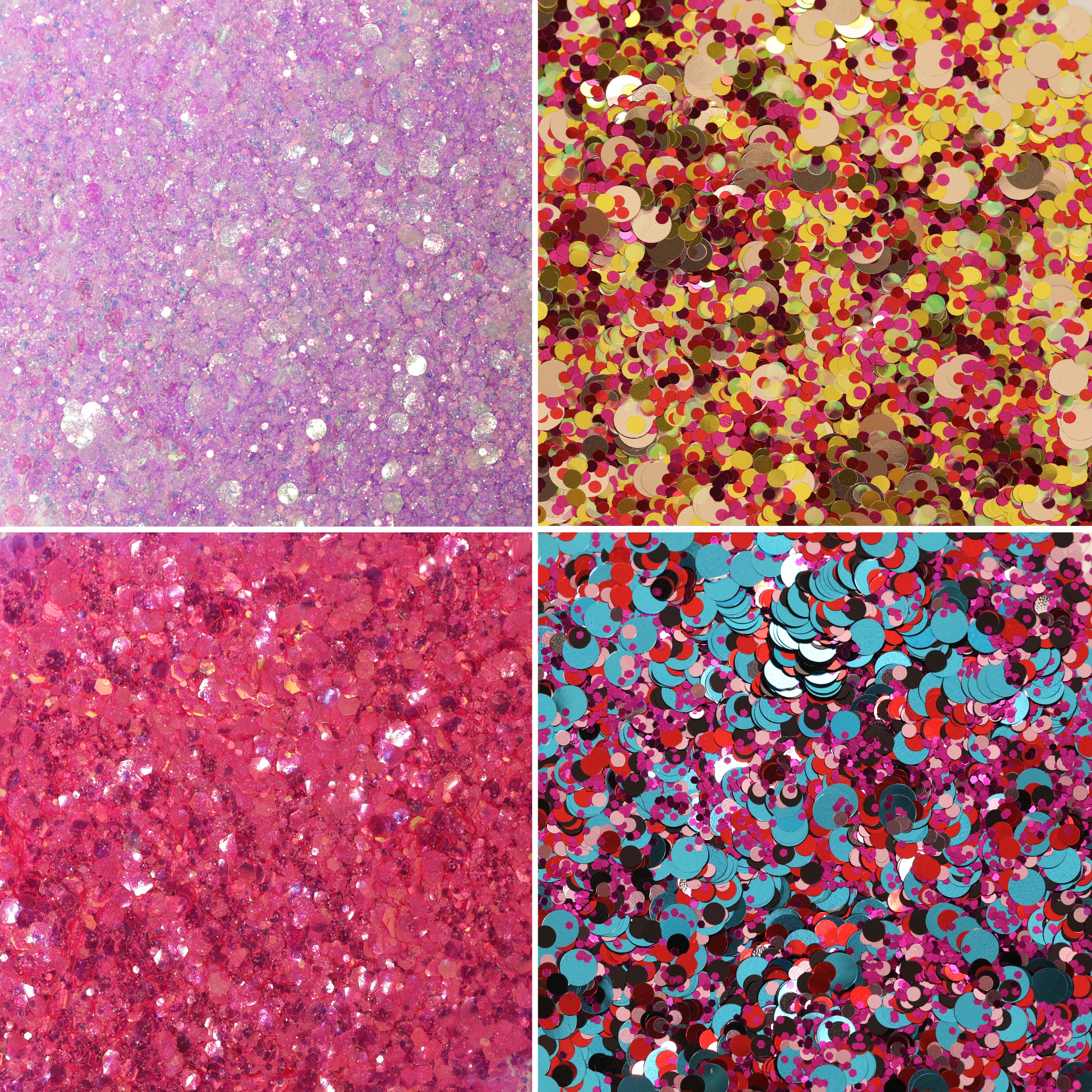 Hemway Set of 54 ULTRA SPARKLE Glitter Tubes - Premium MIXED SIZE & SHAPE Multipurpose Glitter