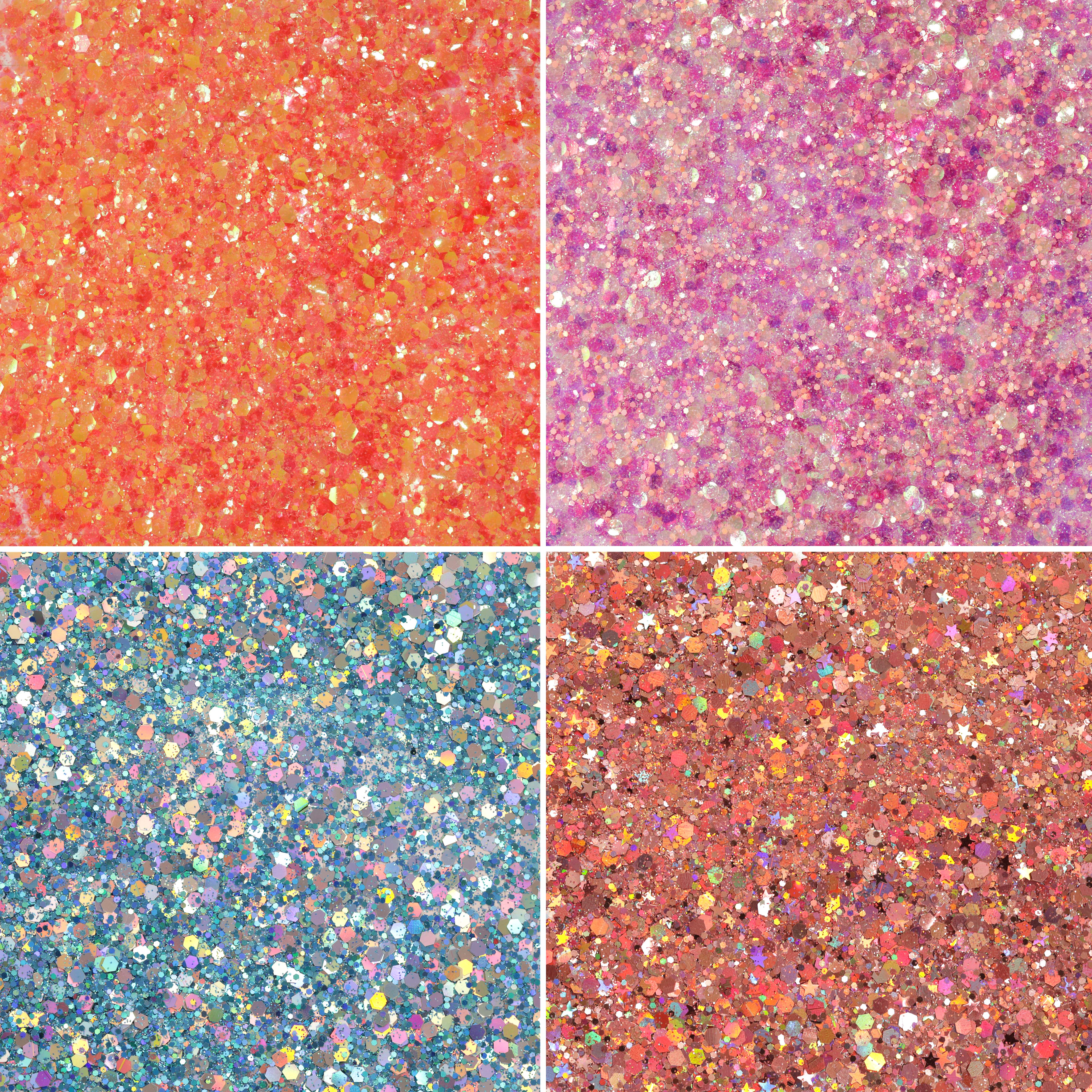 Hemway Set of 54 Glitter Tubes - Premium MIXED SIZE & SHAPE Multipurpose Glitter