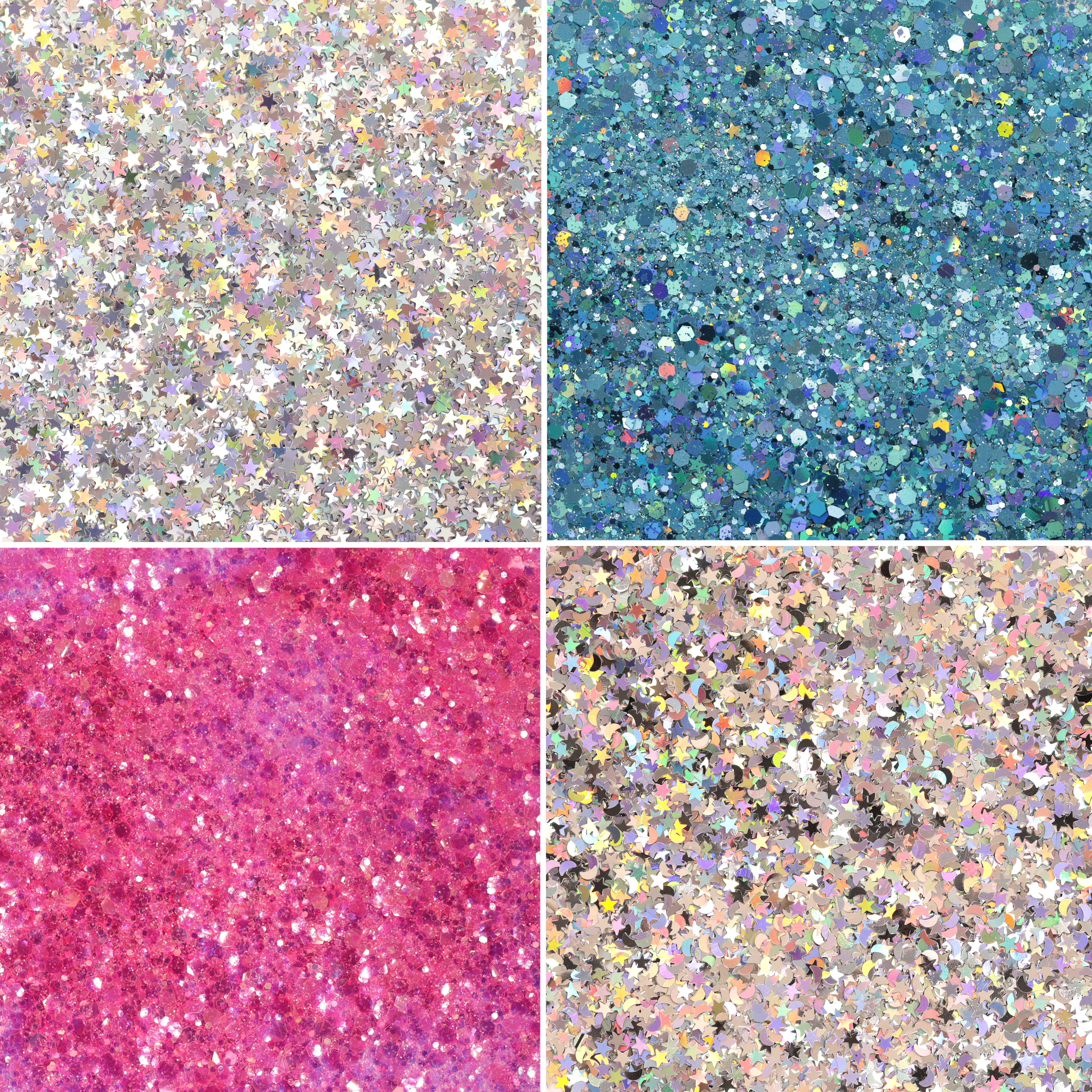 Hemway Set of 54 Glitter Tubes - Premium MIXED SIZE & SHAPE Multipurpose Glitter