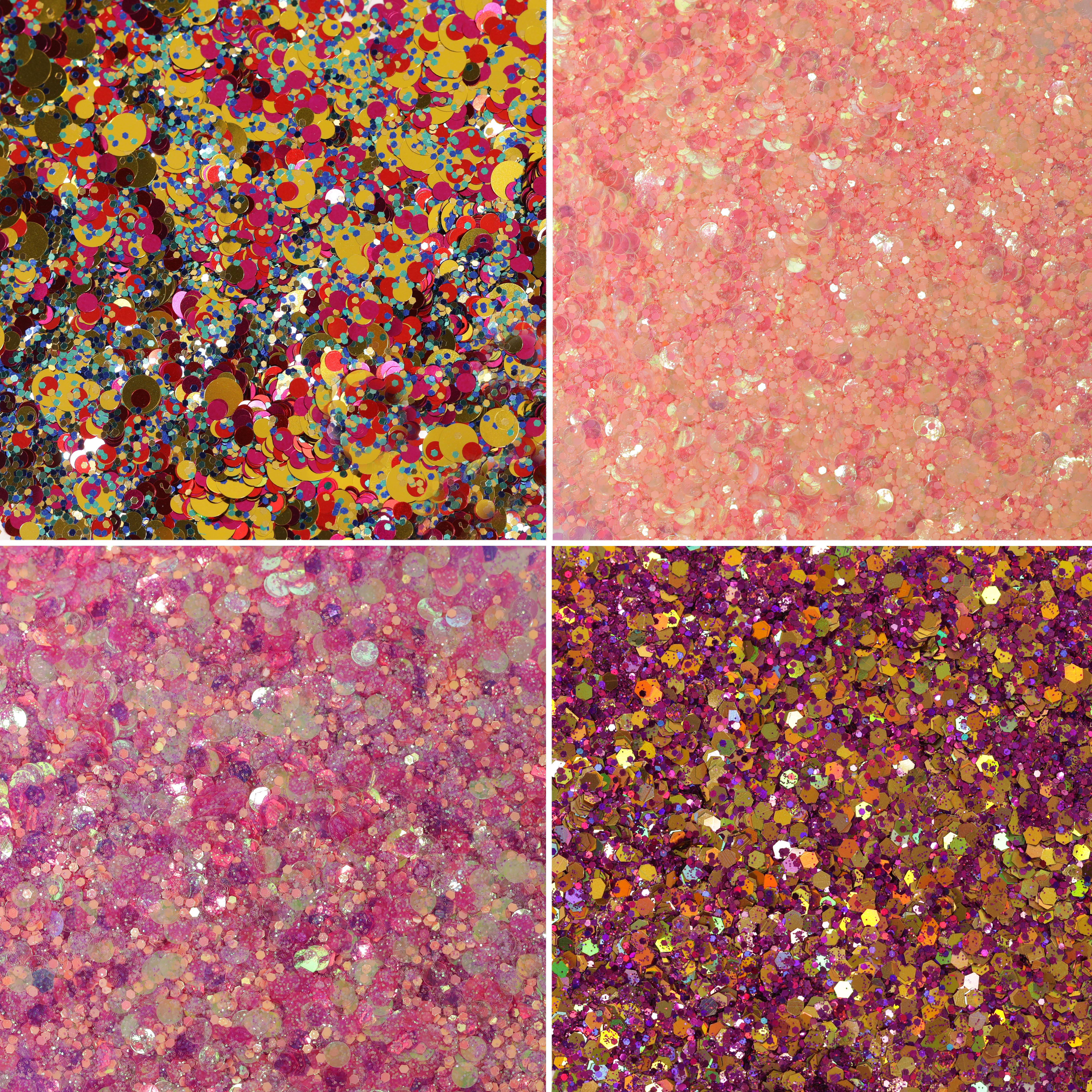 Hemway Set of 54 ULTRA SPARKLE Glitter Tubes - Premium MIXED SIZE & SHAPE Multipurpose Glitter