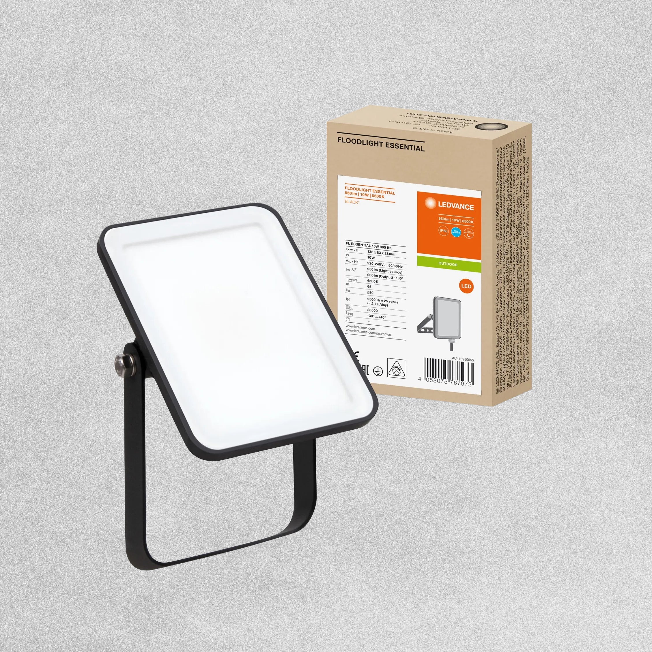 Ledvance Floodlight Essential 950 lm/10w/6500k LED Cool Daylight Outdoor - Black