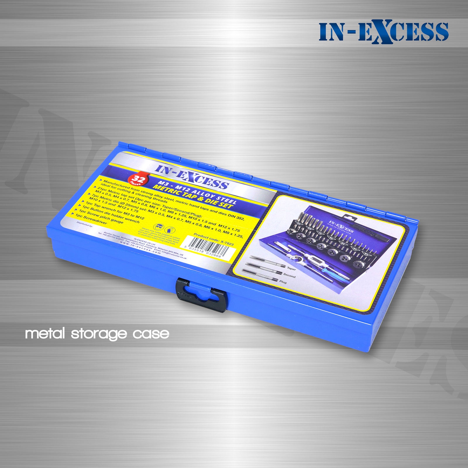 In-Excess 32 Piece M3 - M12 Alloy Steel Metric Tap & Die Set
