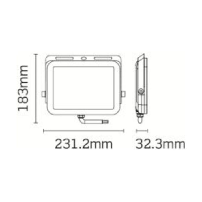 JCC LED Domestic Floodlight 50W 4500 Lumens 90LpcW IP65 - Black