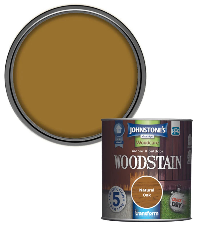 Johnstone's Woodcare Indoor & Outdoor Woodstain - Natural Oak 750ml