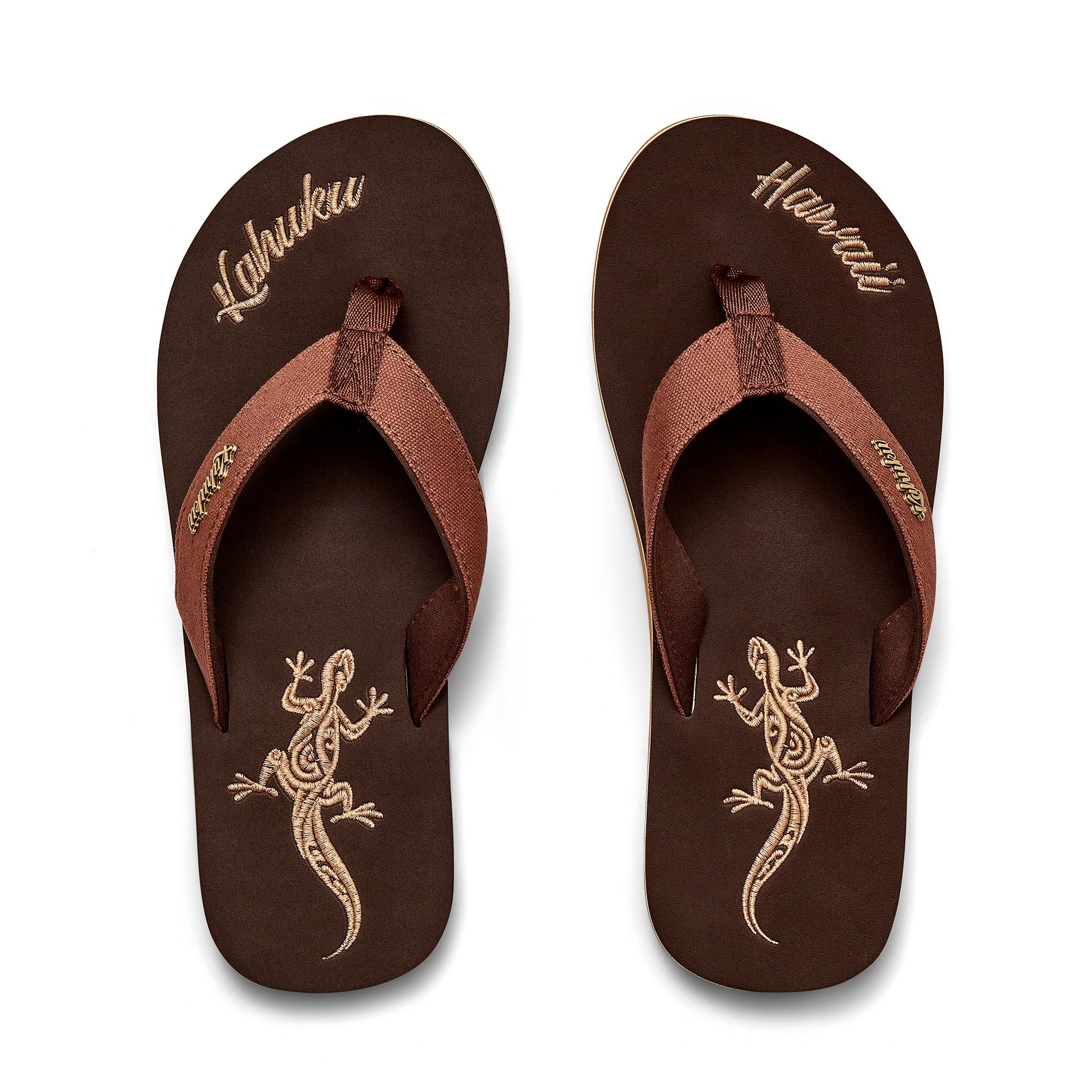 Slippahs Men's Flip-Flops - Brown Lizard