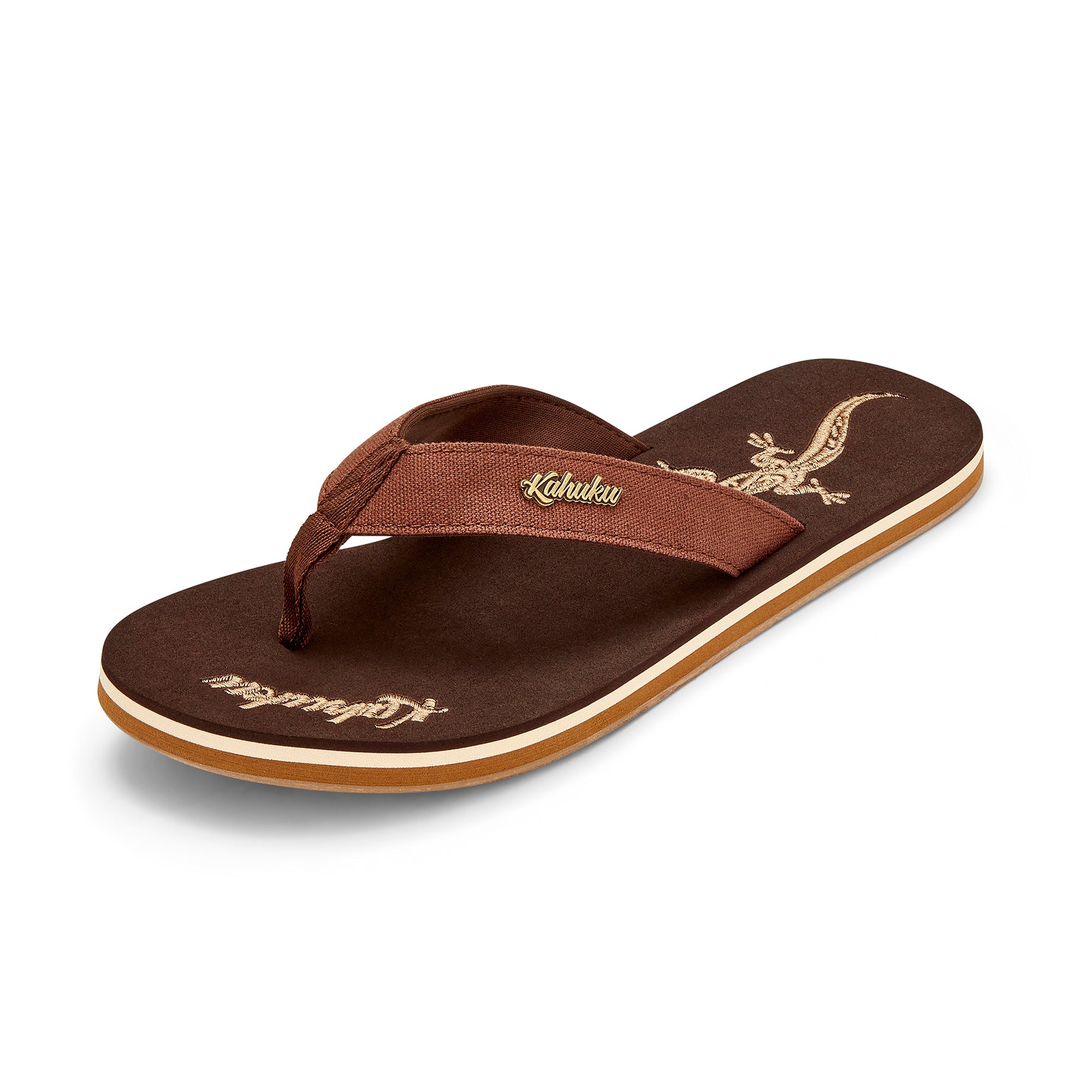Slippahs Men's Flip-Flops - Brown Lizard