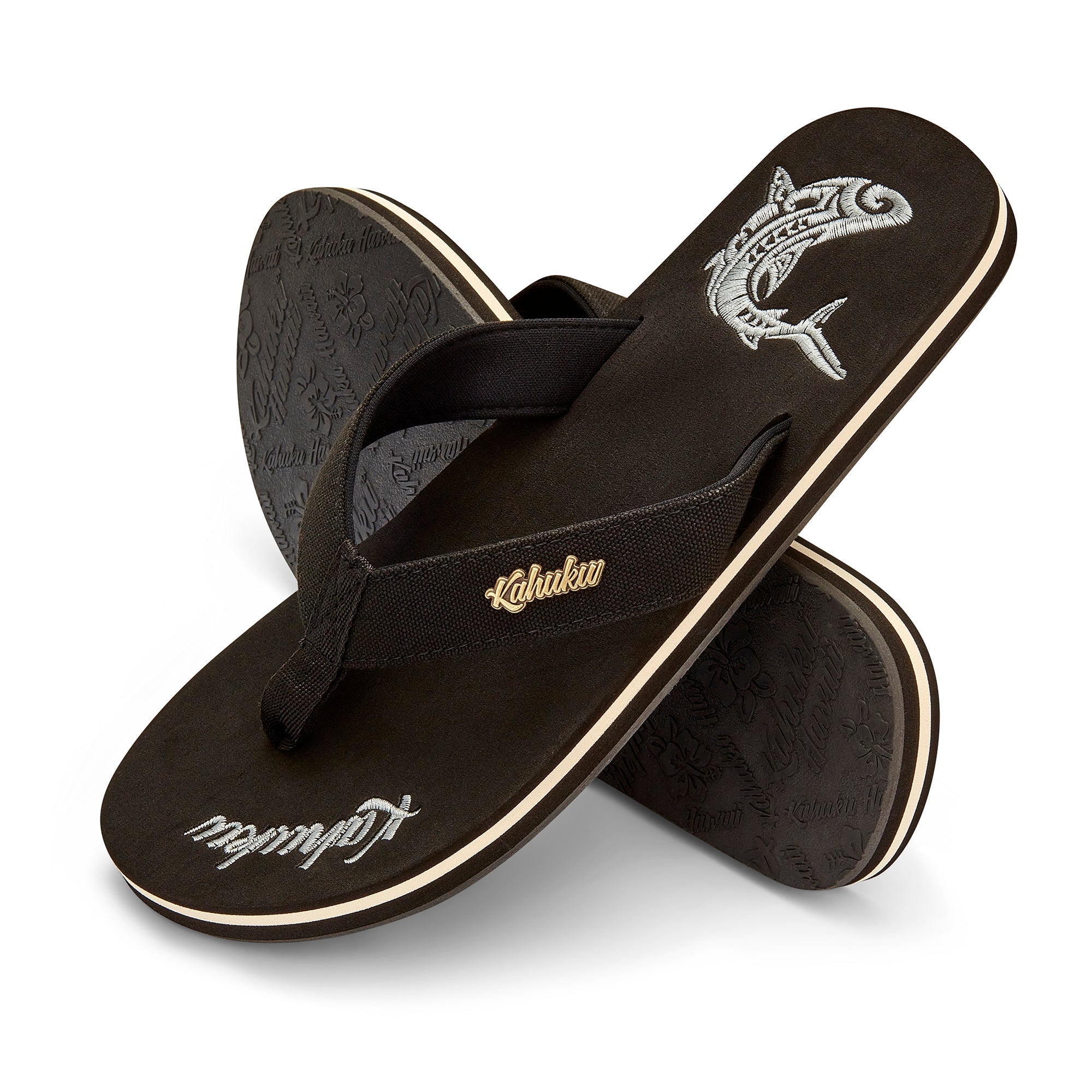 Slippahs Men's Flip-Flops - Black Shark
