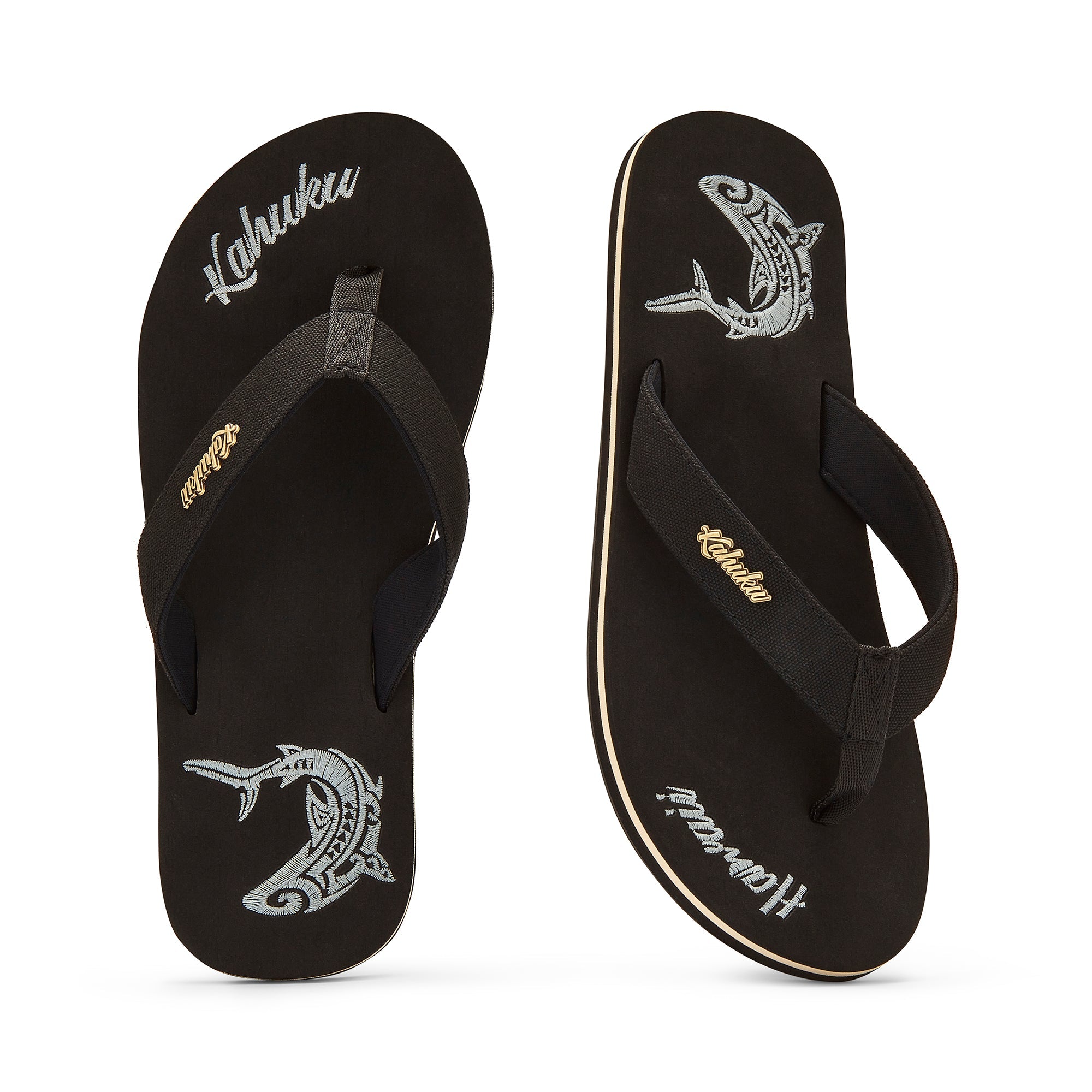 Slippahs Men's Flip-Flops - Black Shark