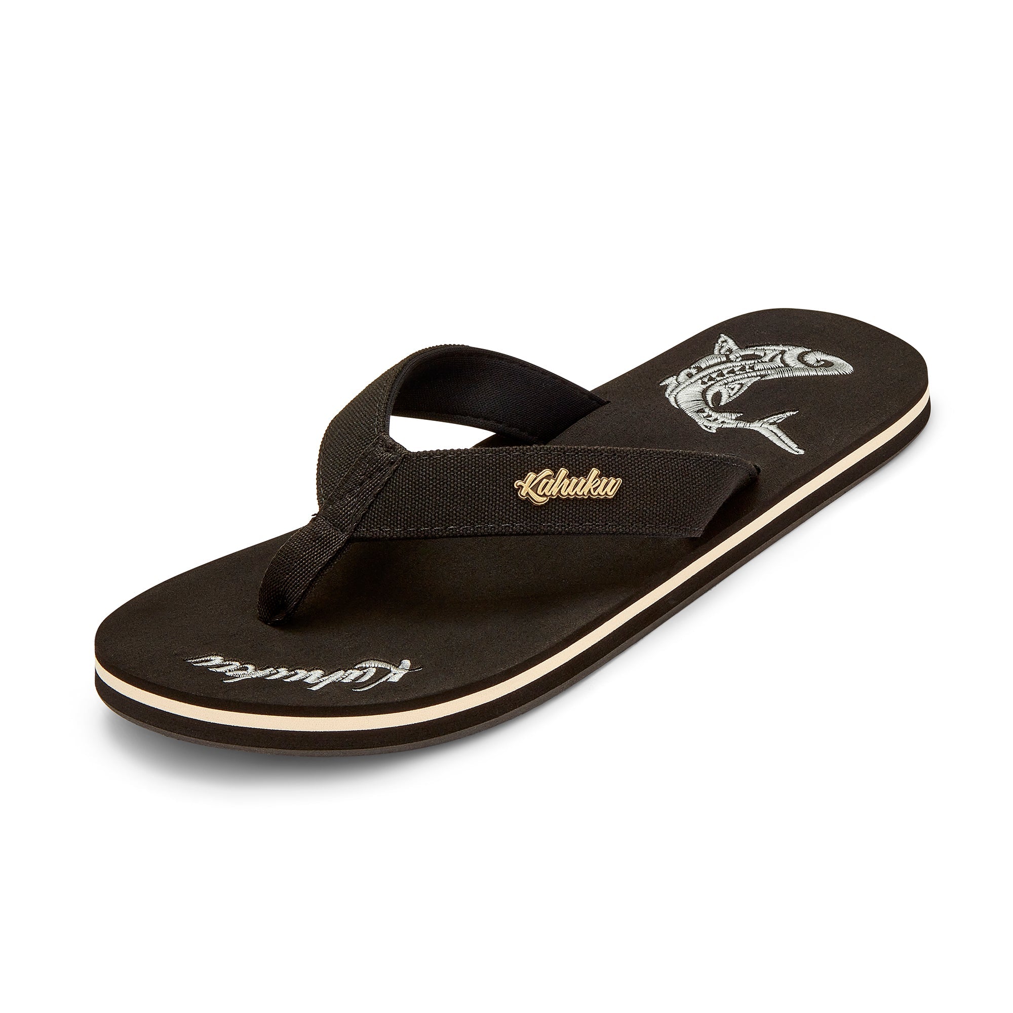 Slippahs Men's Flip-Flops - Black Shark