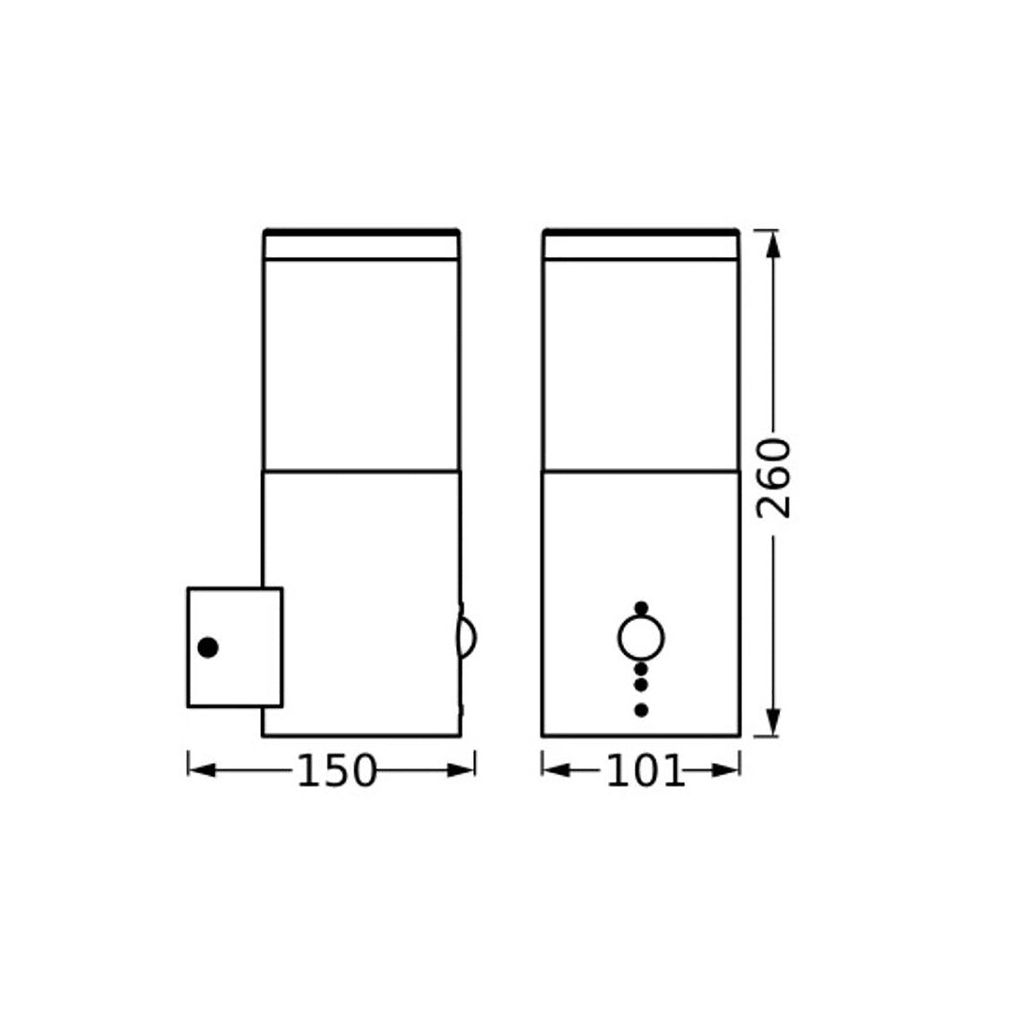 Ledvance Endura Classic Ebro Wall Sensor Light 12w Black