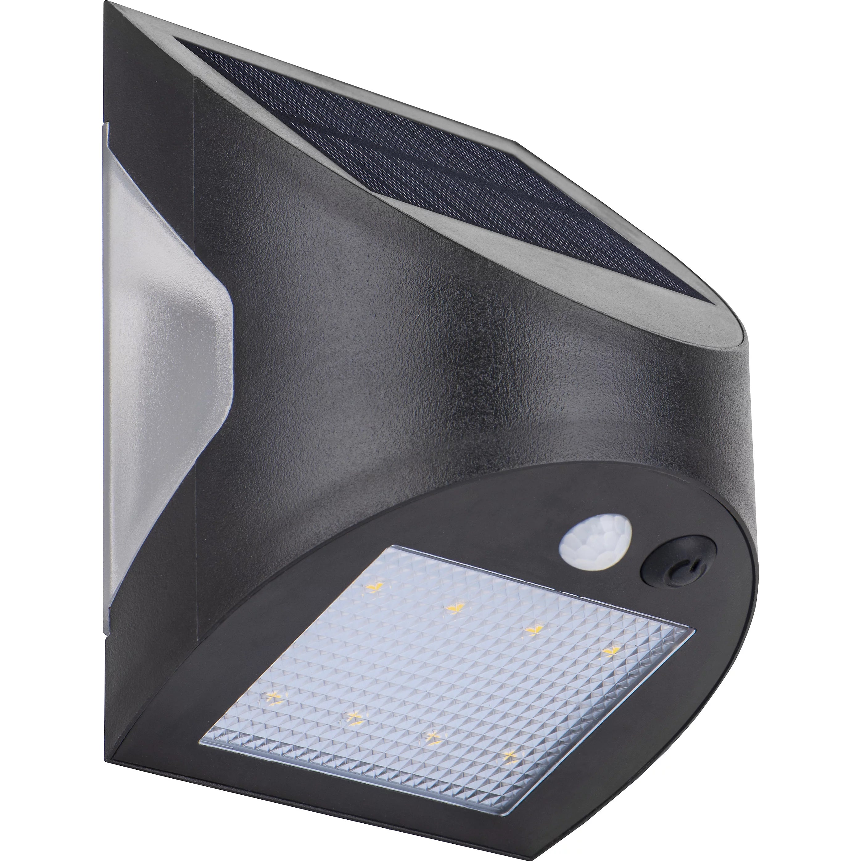 Luceco Prysm Non-adjustable BLACK Battery & solar-powered LED 3W PIR With motion sensor Square Outdoor Wall light