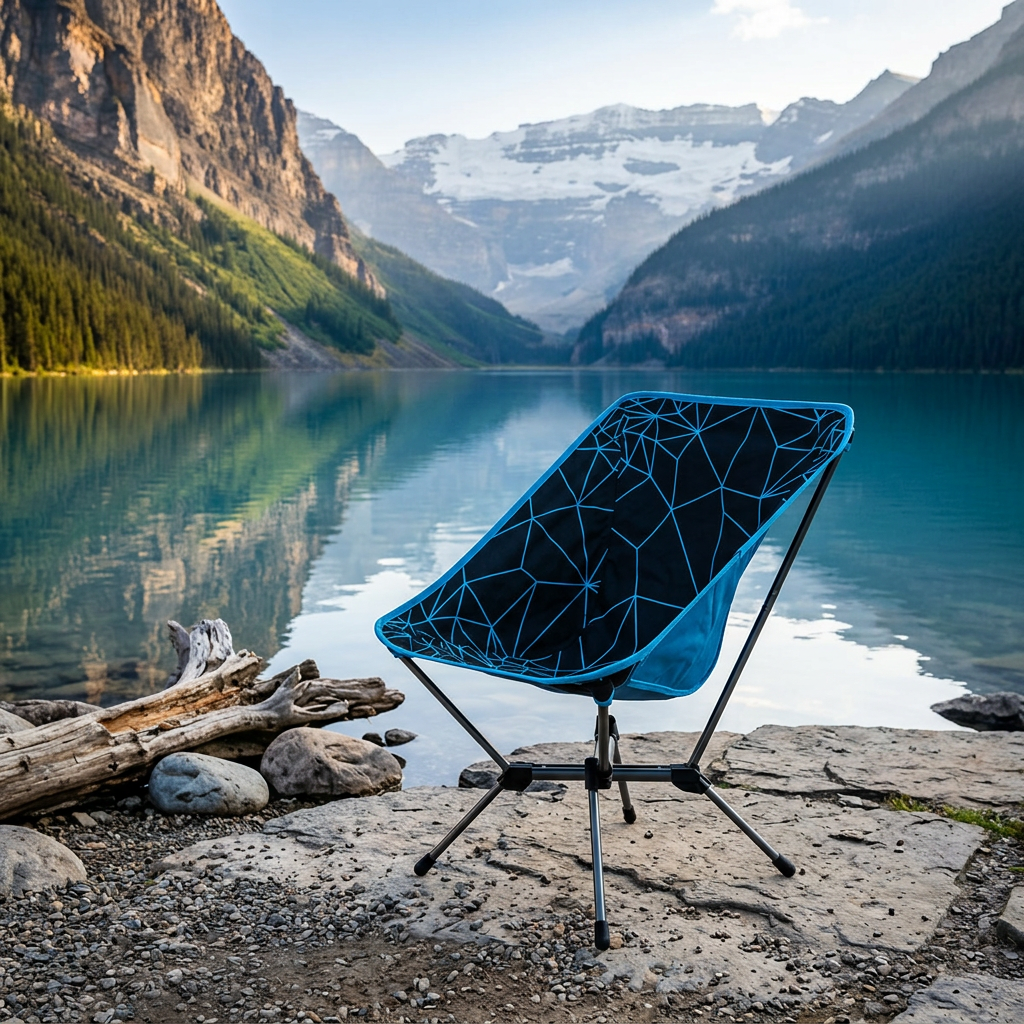 Portal Outdoor - Lightweight Folding Camping Chair - "Malta" Blue/Black