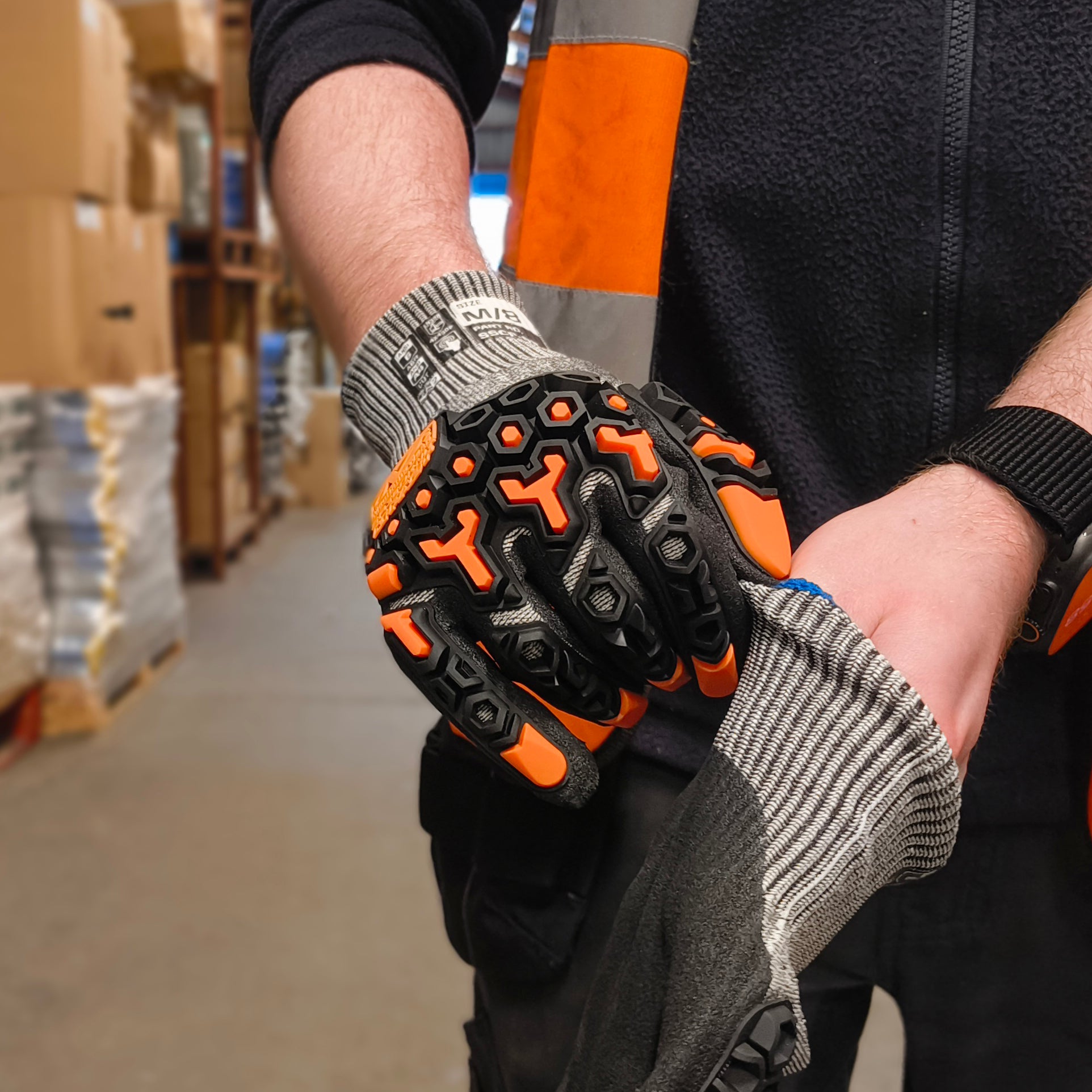 Mechanix Wear SpeedKnit M-Pact Grey HPPE/Nitrile Work Gloves - ANSI A4 Cut Resistance