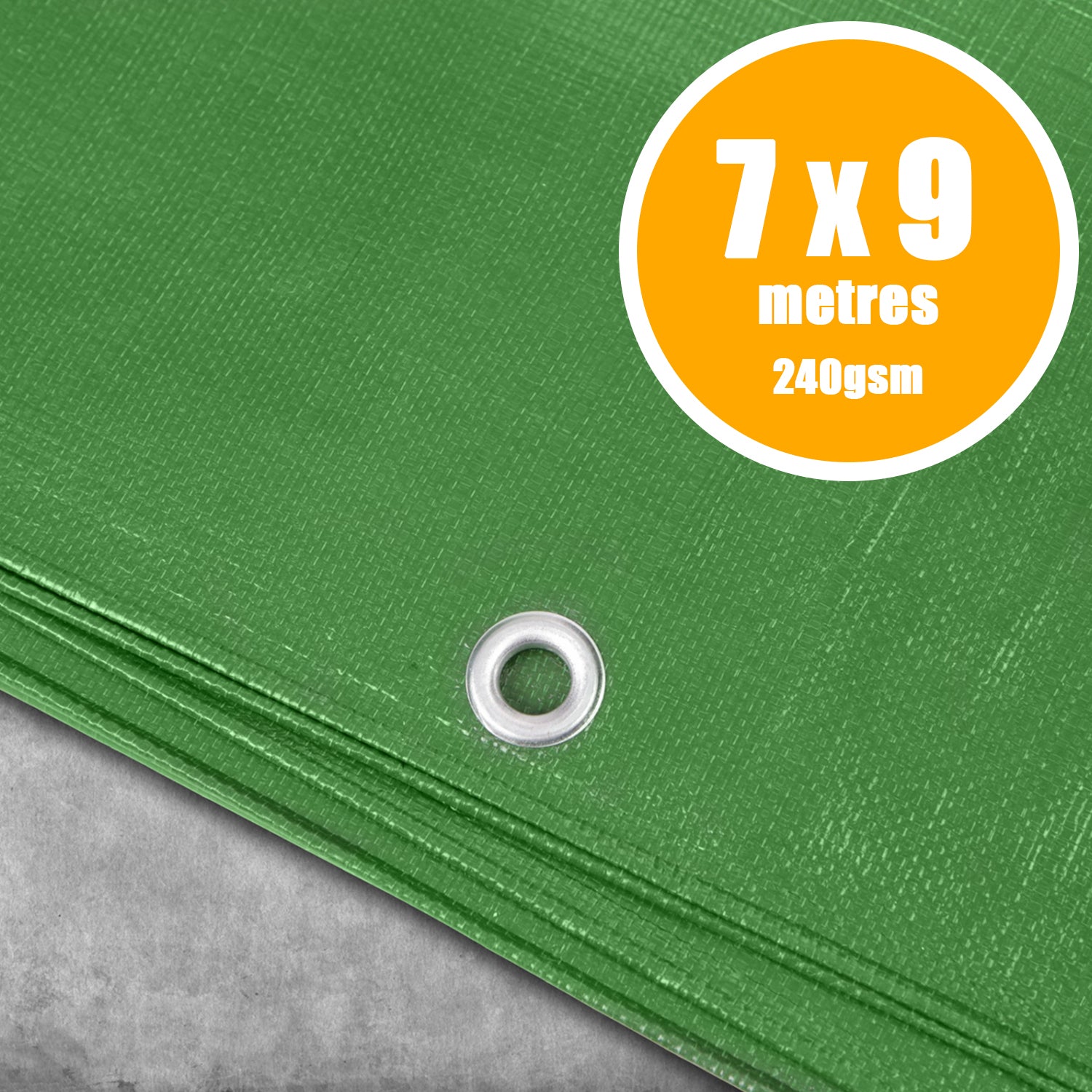 Perimeter Heavy Duty Tarpaulin Green - 7.0 x 9.0 Metres