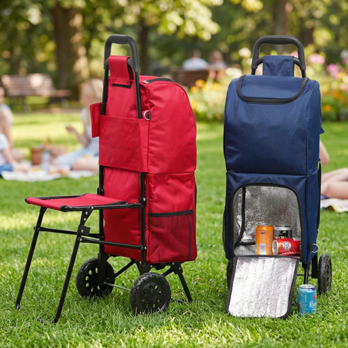 The Picnic Porter - Leisure Trolley / Picnic Cool Bag with Fold Out Seat