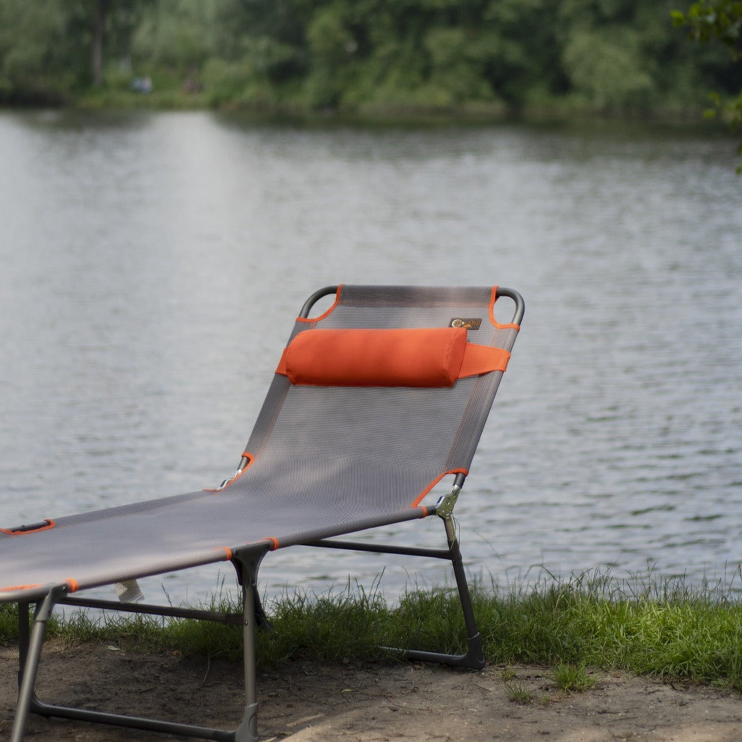 Portal Outdoor - Ava Camping Lounger Classic Grey/Orange