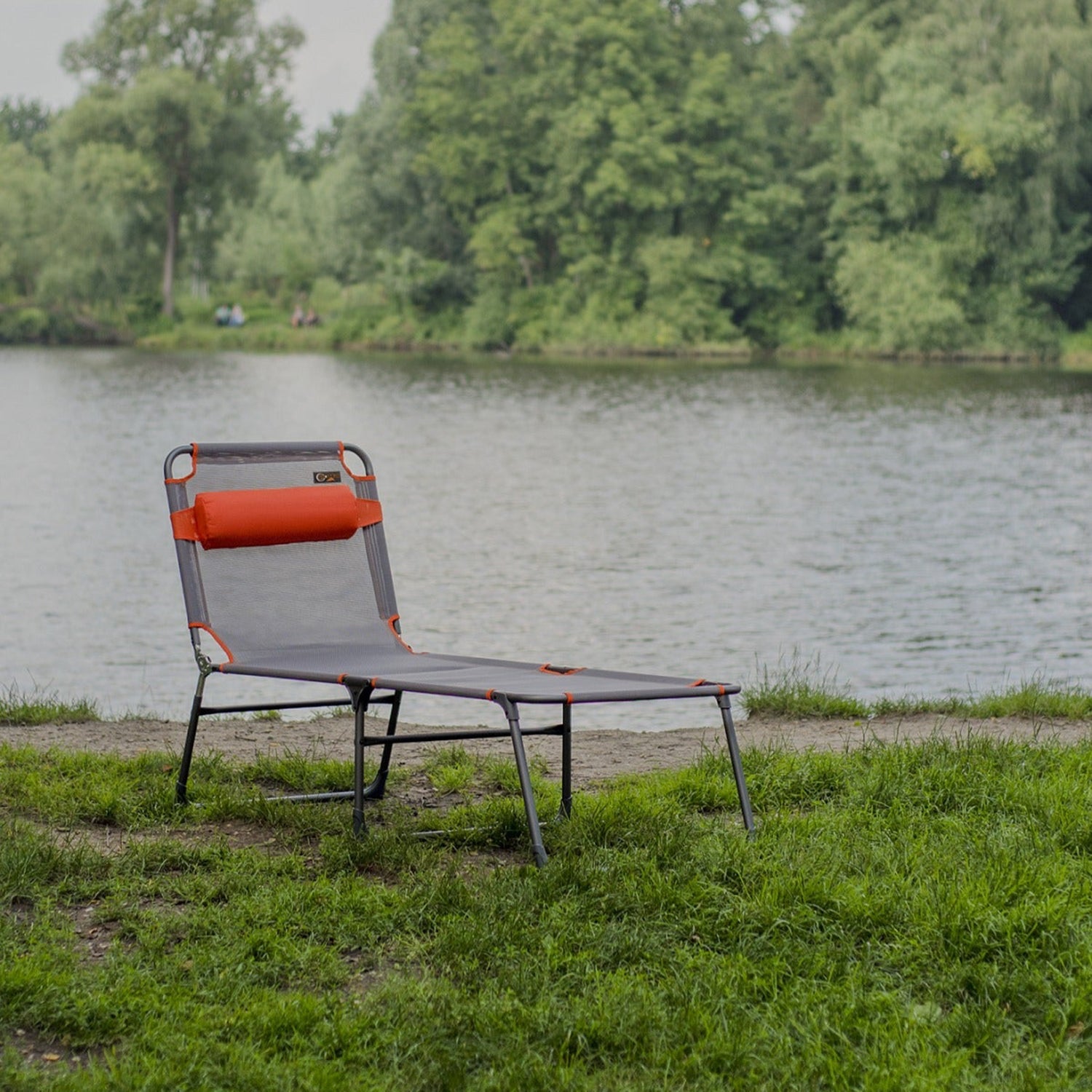 Portal Outdoor - Ava Camping Lounger Classic Grey/Orange