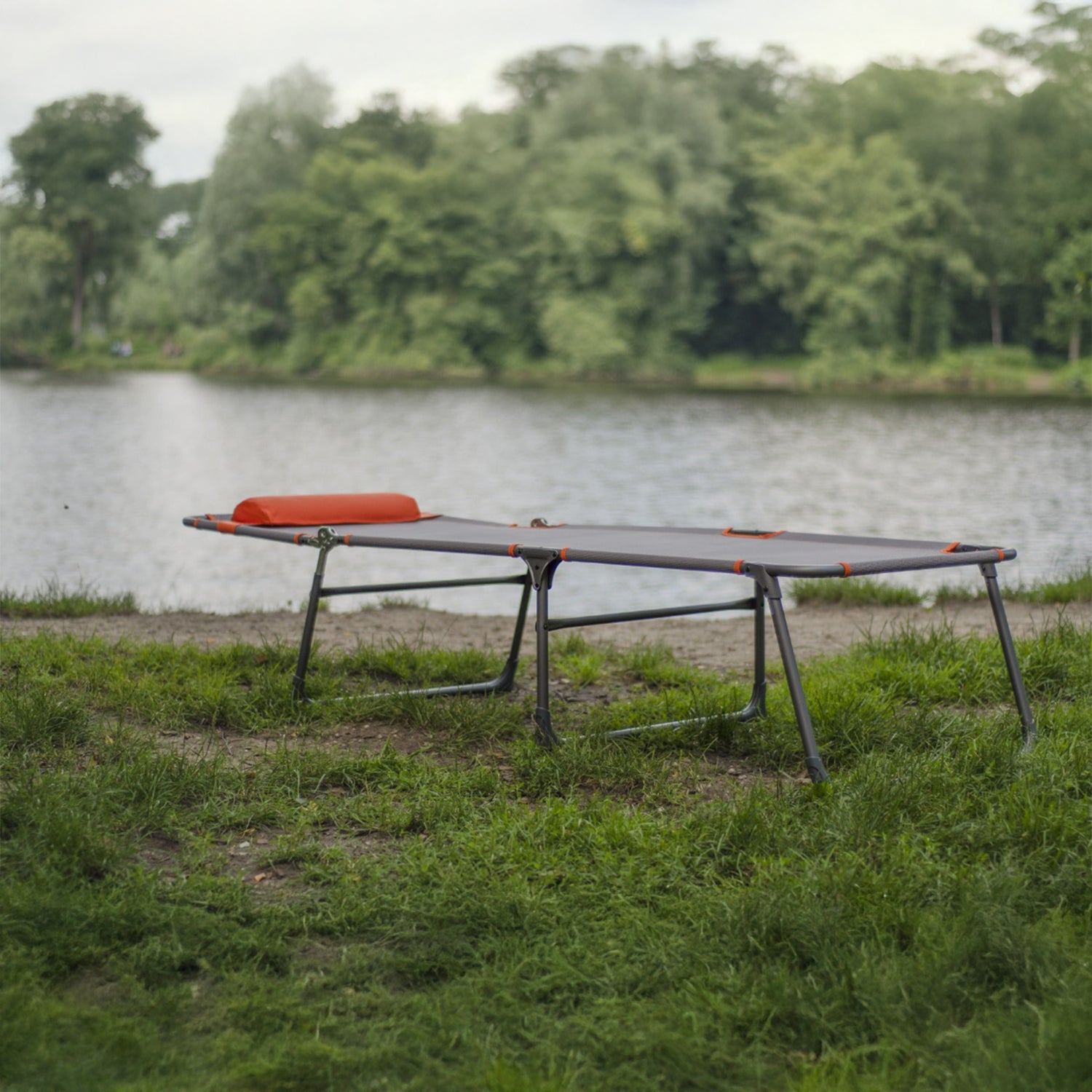 Portal Outdoor - Ava Camping Lounger Classic Grey/Orange