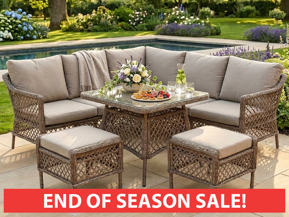 Rose Compact Corner Set with 2 Stools & Dining Table