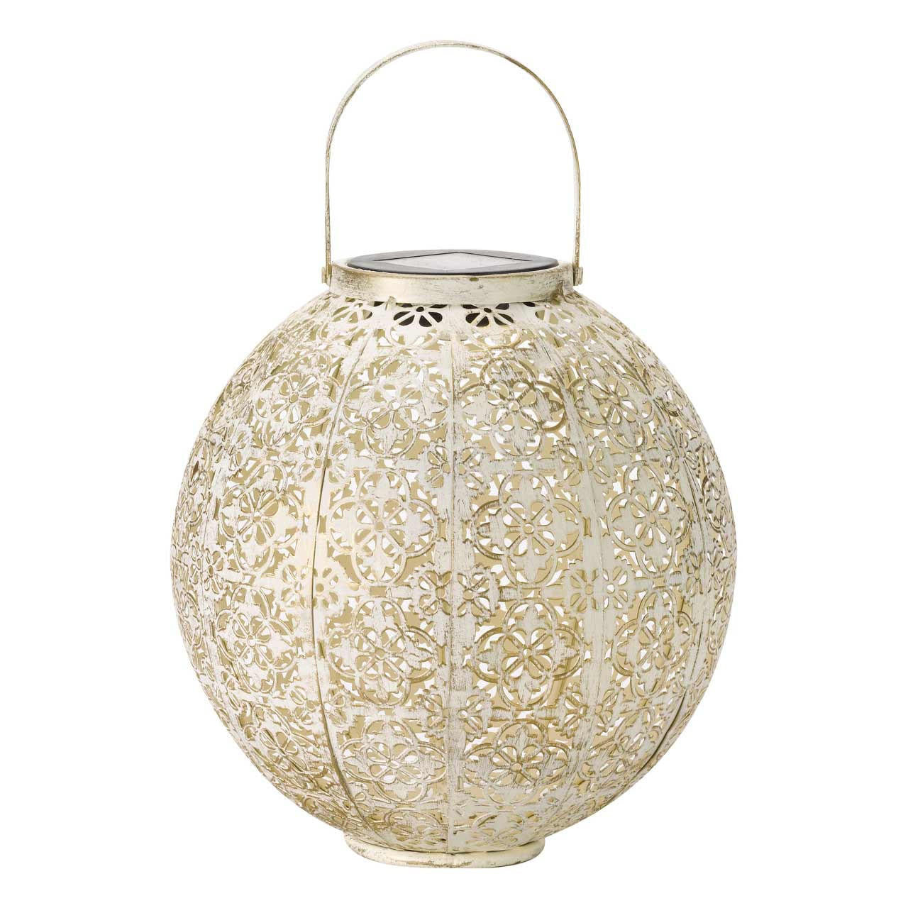 Smart Garden Gold & Cream Damasquette Solar Lantern