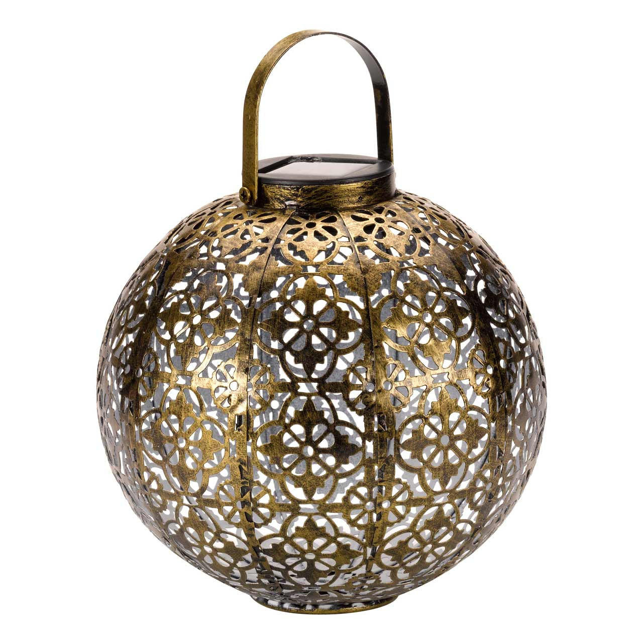 Smart Garden Gold & Cream Damasquette Solar Lantern