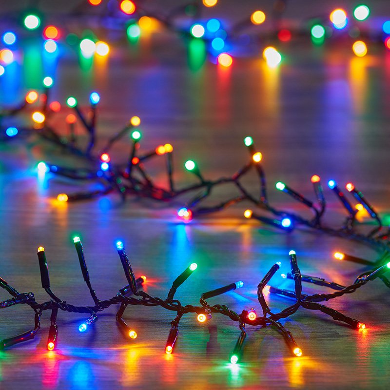 1000 Indoor / Outdoor Multifunction Low Voltage LED String CLUSTER Lights - mains powered