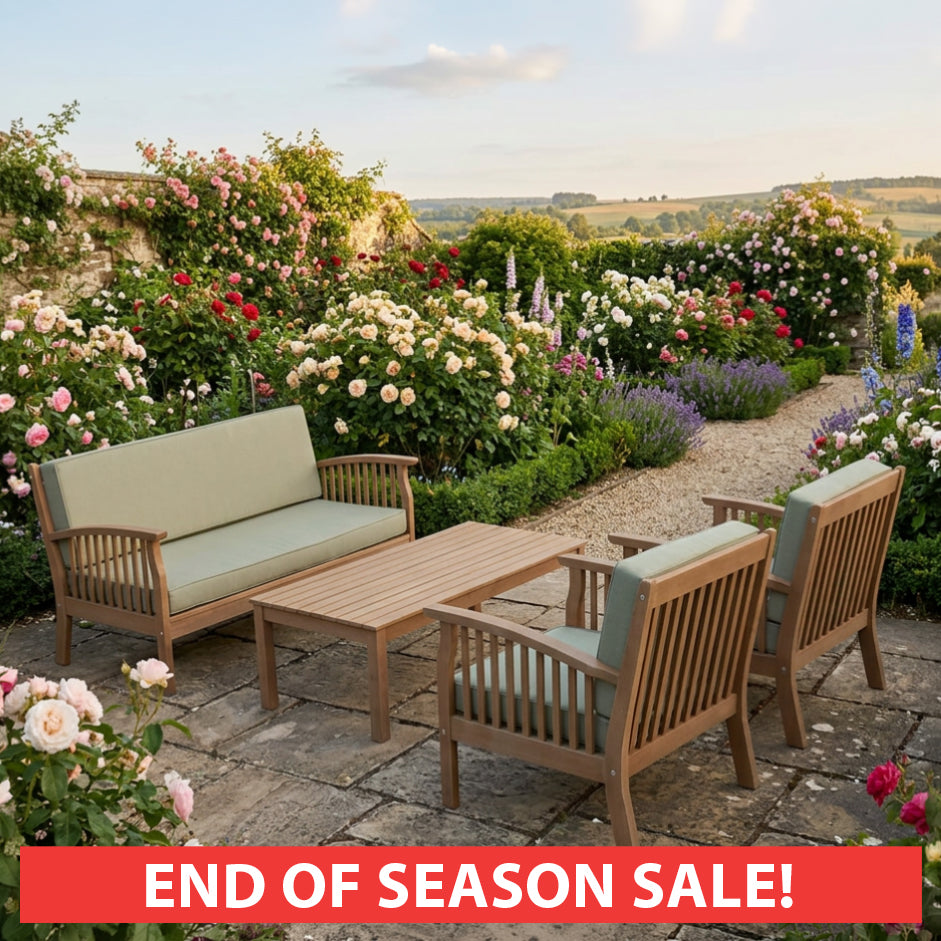 Somerset 4 Seater Lounge Set - Teak Finish