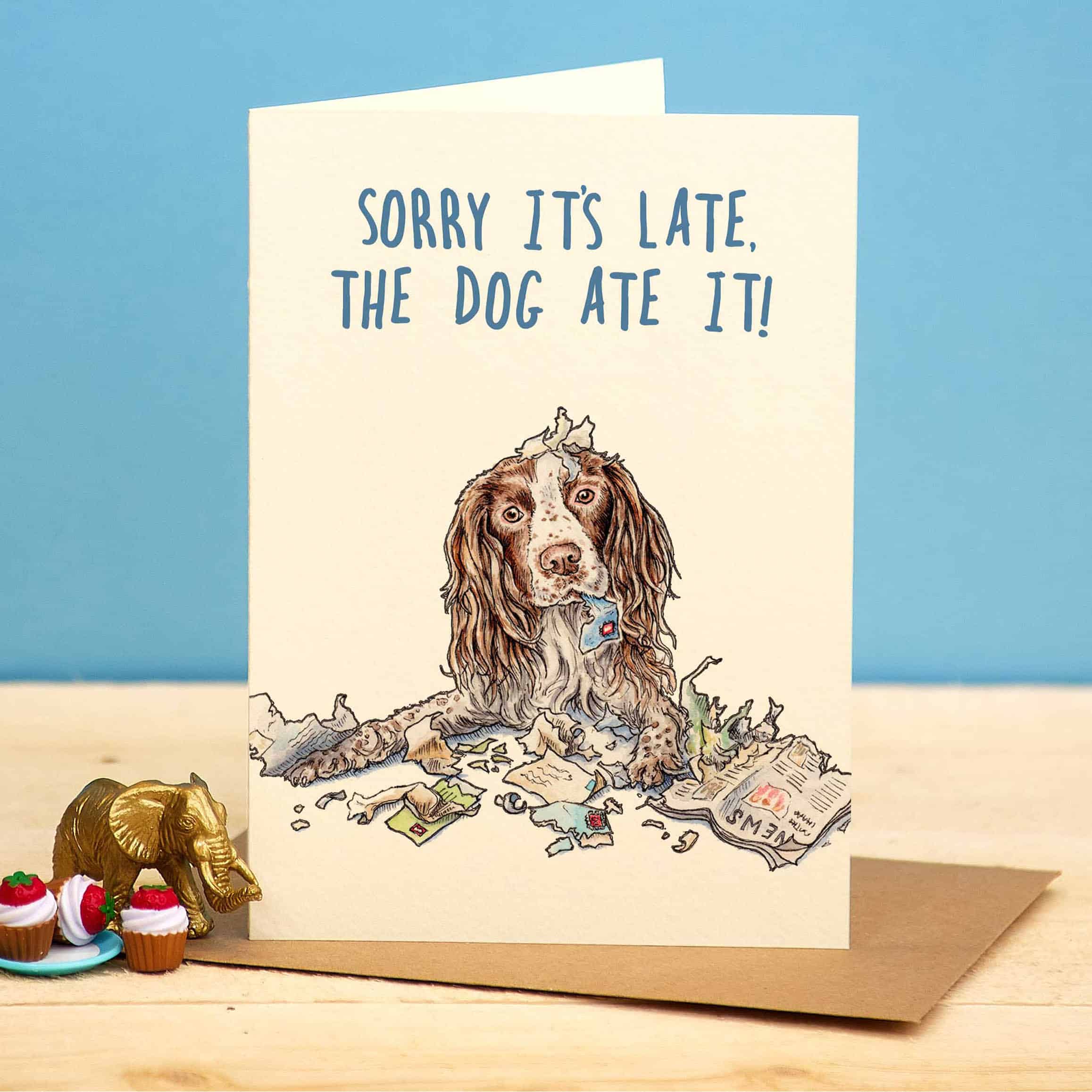 Late Spaniel Card by Bewilderbeest