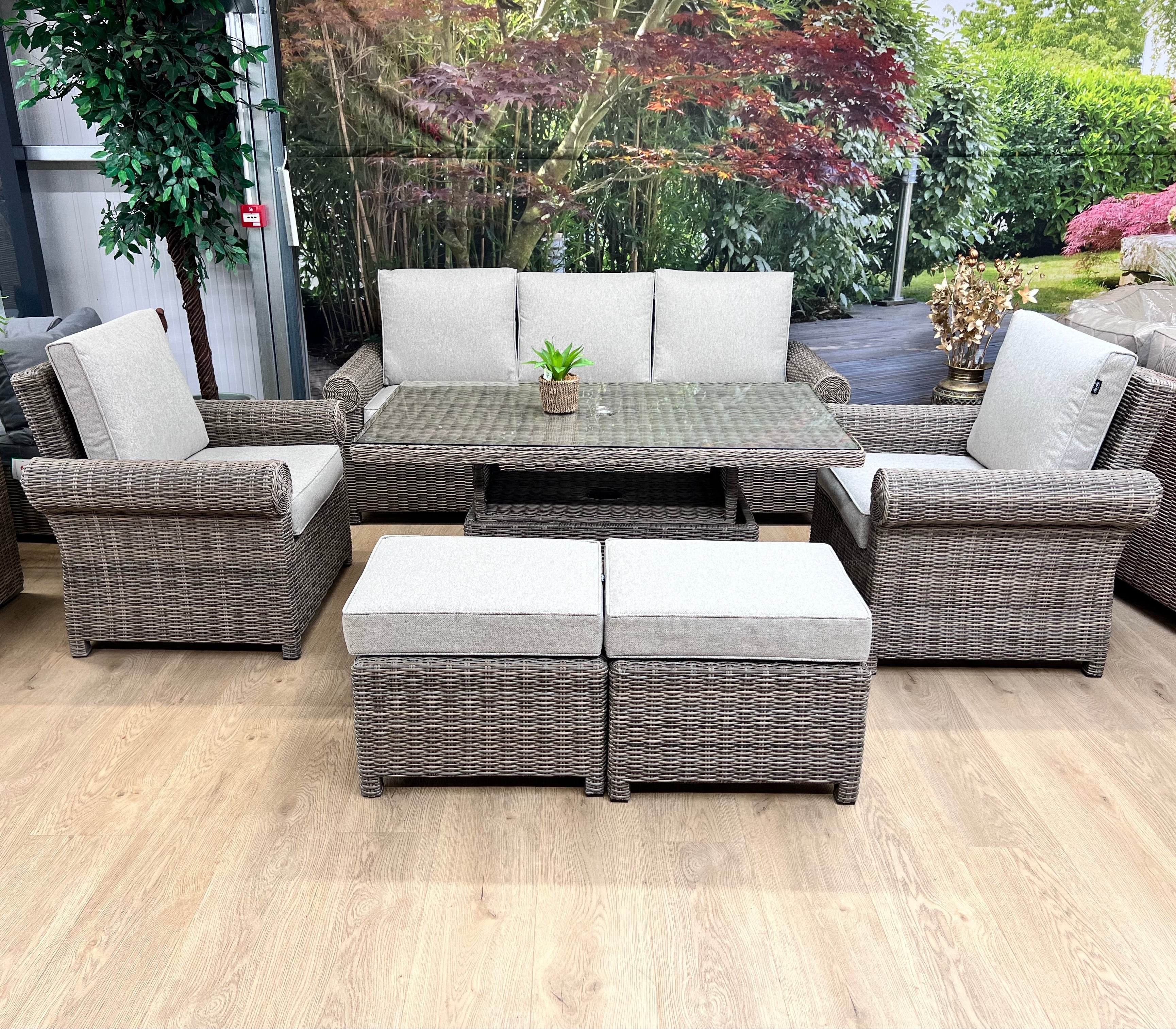 Summerfield 6 piece Lounge Dining Set with Height Adjustable Table