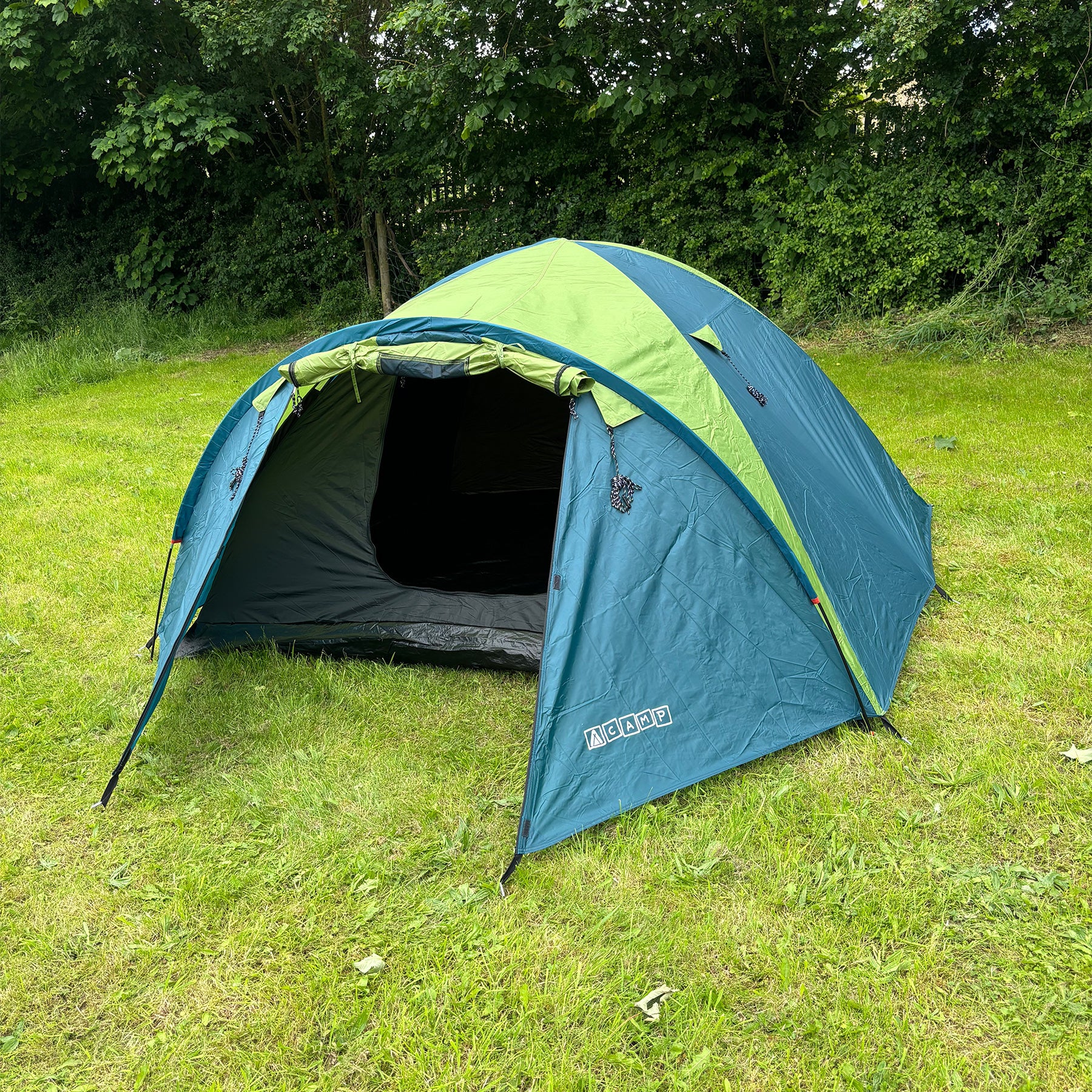 3-4 person tent Tambu Acamp 3-4 Person Dome Tent - Dark Turquoise / Olive Green