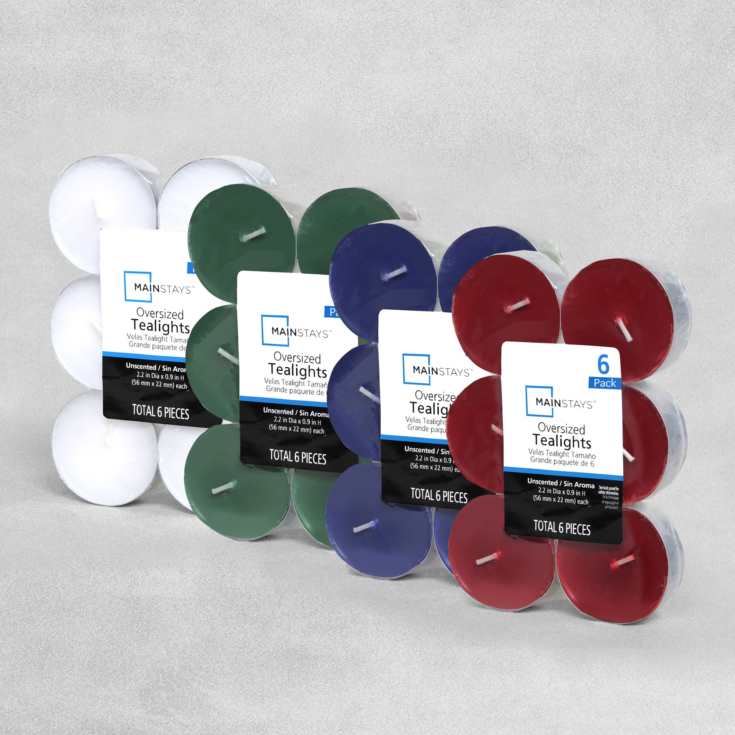 Oversized Unscented Tealights - Random Colour - 6pcs