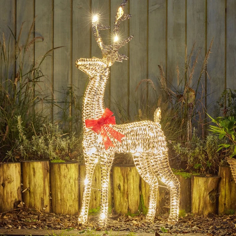 Three Kings Glitter Twist Reindeer GOLD - 80cm - Warm White LED